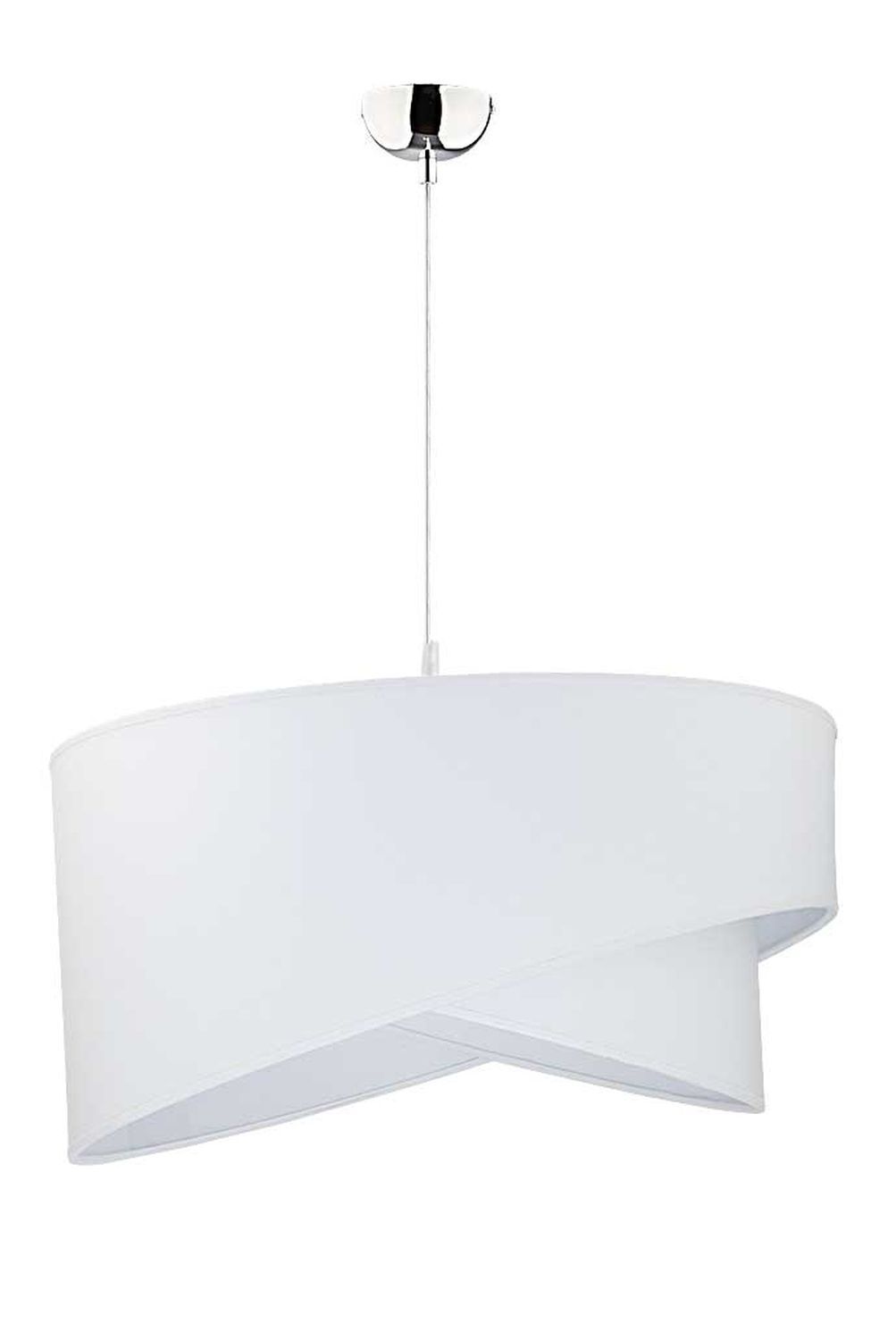Weiße Hängeleuchte Stoff rund Ø45cm Modern Lampe