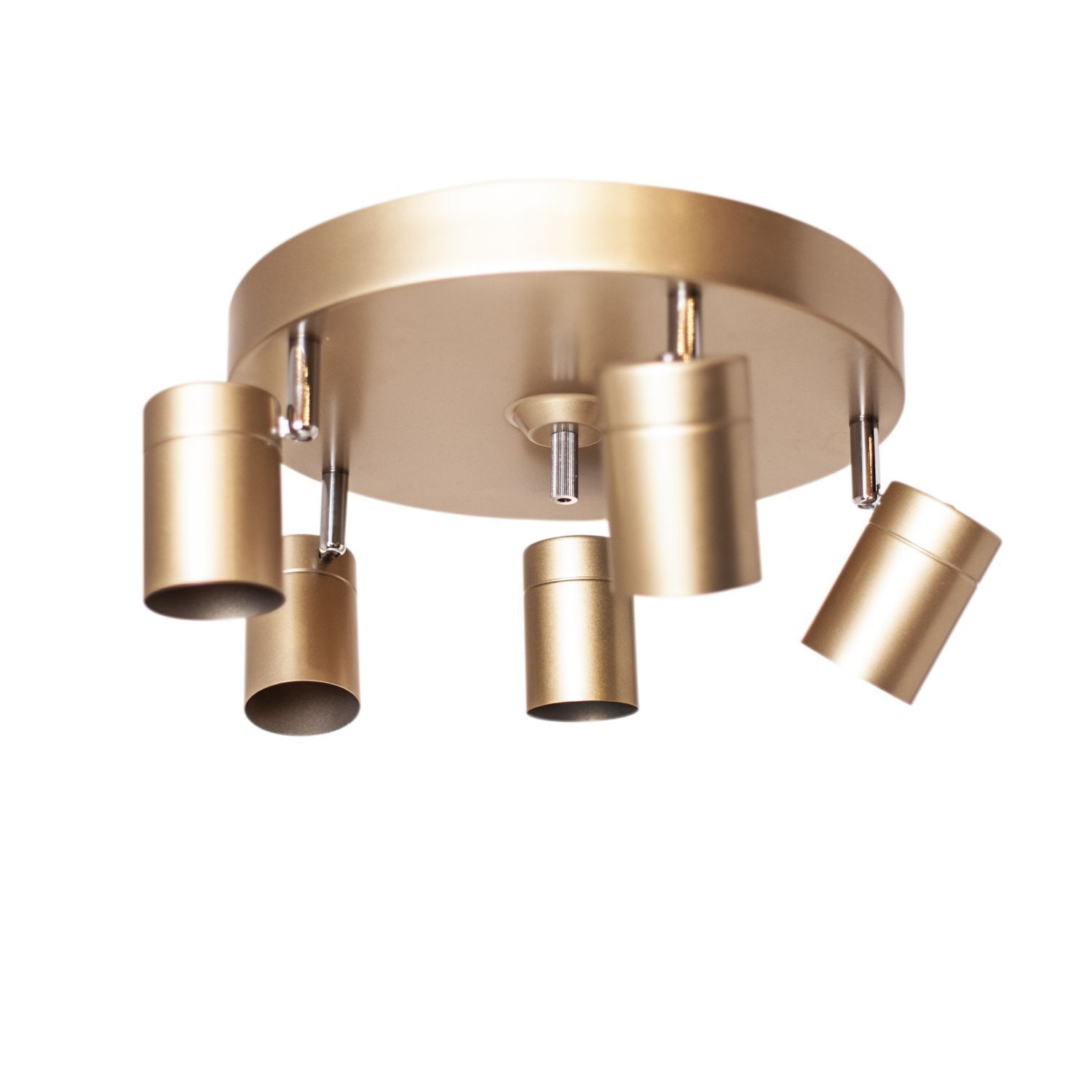 Deckenstrahler rund Ø 30 cm klein GU10 4-flammig in Gold Bronze, Drinnen, Zimmer, Duscharmatur, Deckenleuchte