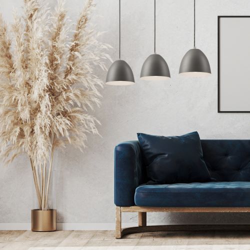 Suspension Argent Métal 3-flmg Rétro Table de salle à manger Drinnen, Innenarchitektur, Lampe, Couch, Schilf