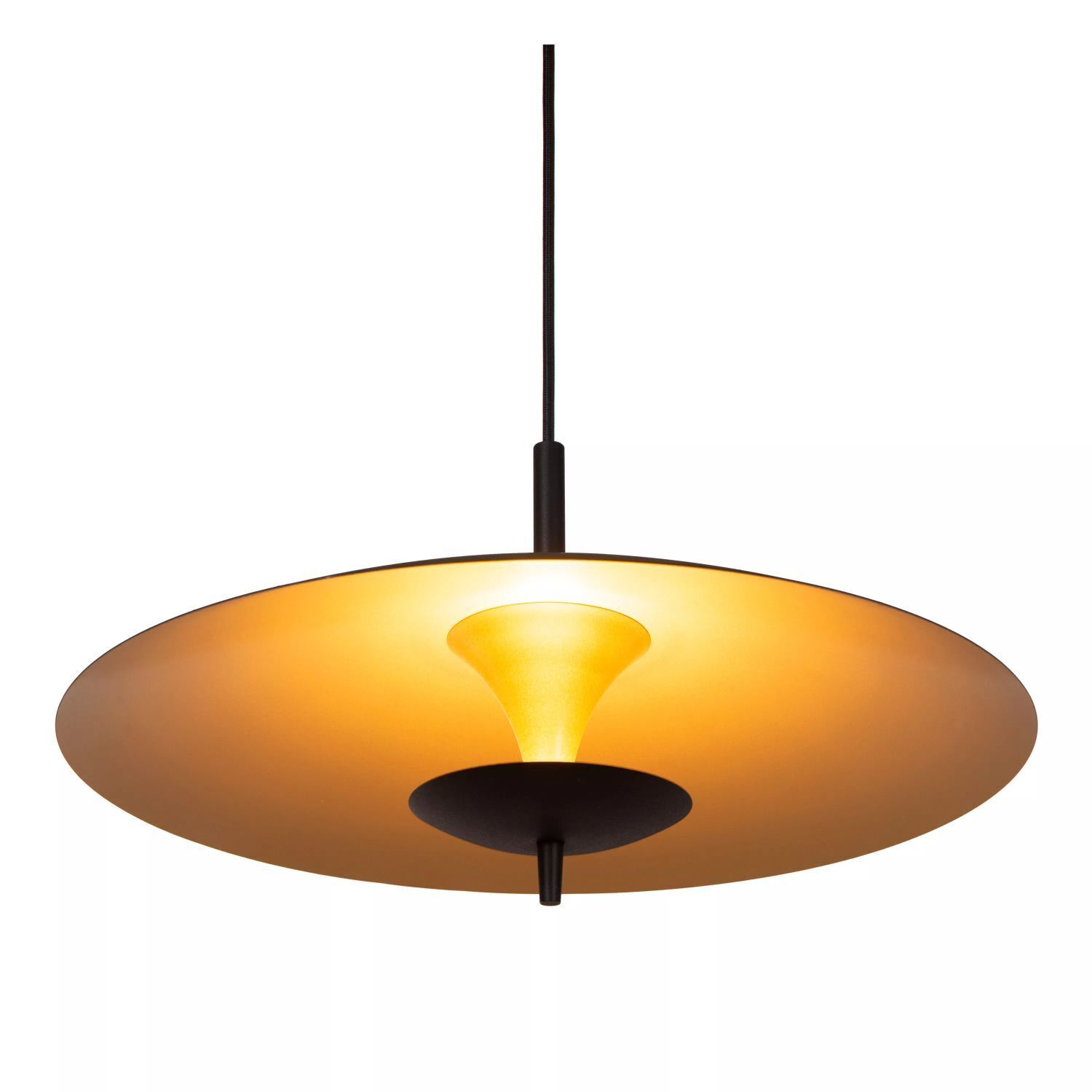 LED Hängeleuchte Loft Metall Schwarz Gold Ø47 cm 3000 K Lampe, Gerät, Deckenventilator, Elektrisches Gerät