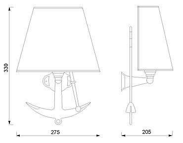 Wandleuchte Antik aus Messing Maritim edel