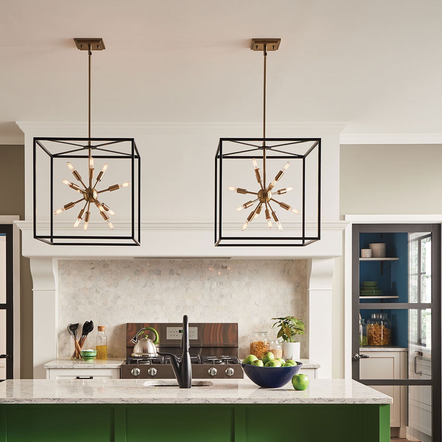 Pendelleuchte Metall B: 51 cm Messing Schwarz 12x E14 Drinnen, Innenarchitektur, Küche, Kronleuchter, Leuchte