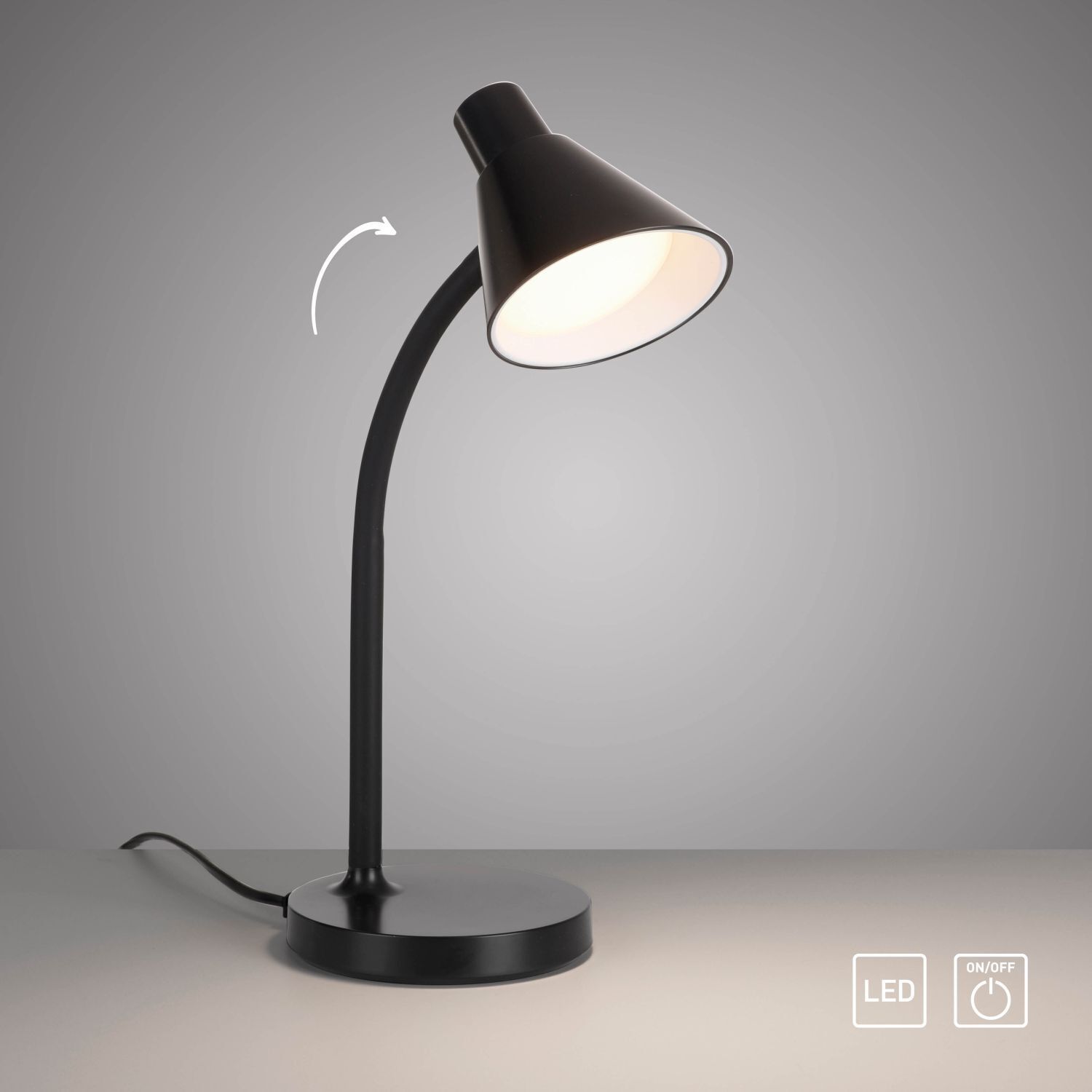 LED Schreibtischleuchte Metall 38 cm Schwarz 4 W Modern