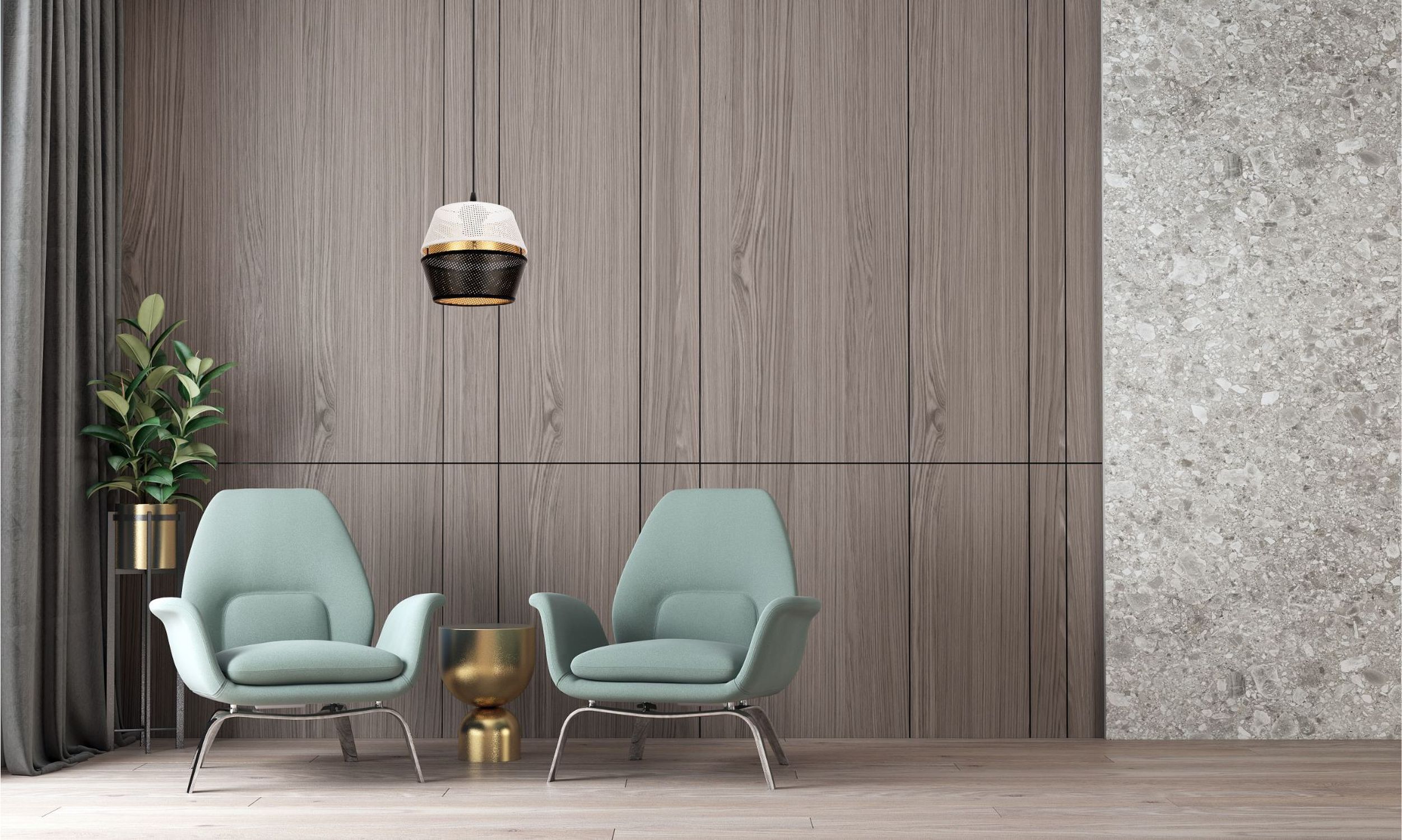 Runde Pendelleuchte Metall Schwarz Weiß Gold E27 Ø20 cm Drinnen, Innenarchitektur, Holzpaneele, Stuhl, Mobiliar