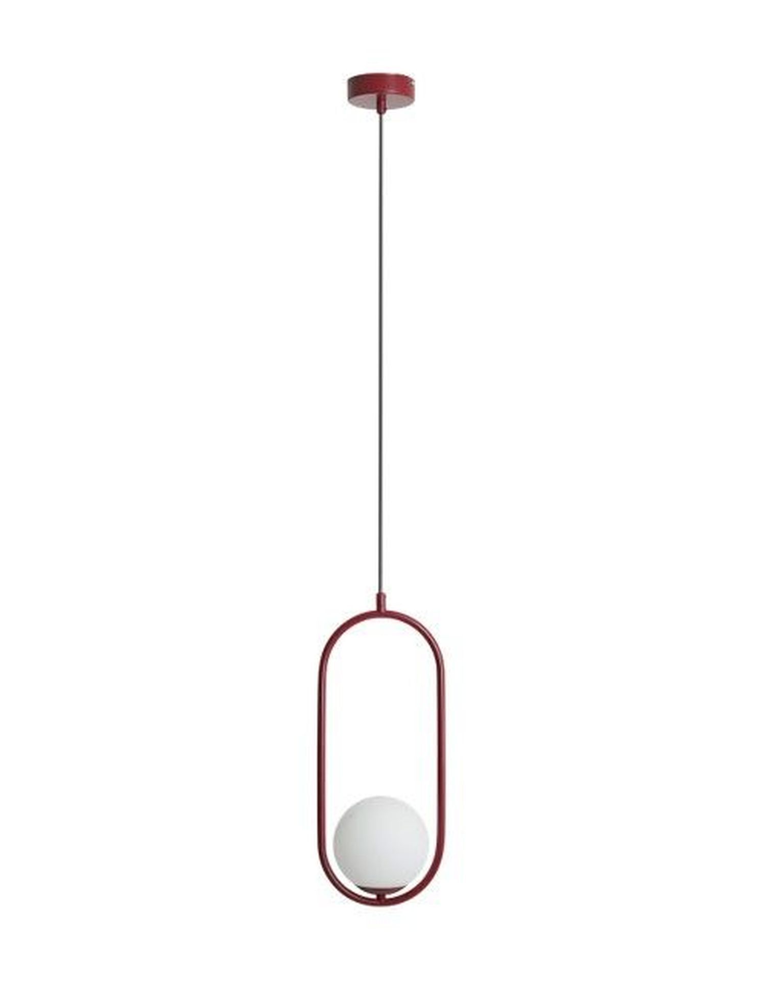 Lampe à suspendre décorative rouge L:14 cm E14 métal verre