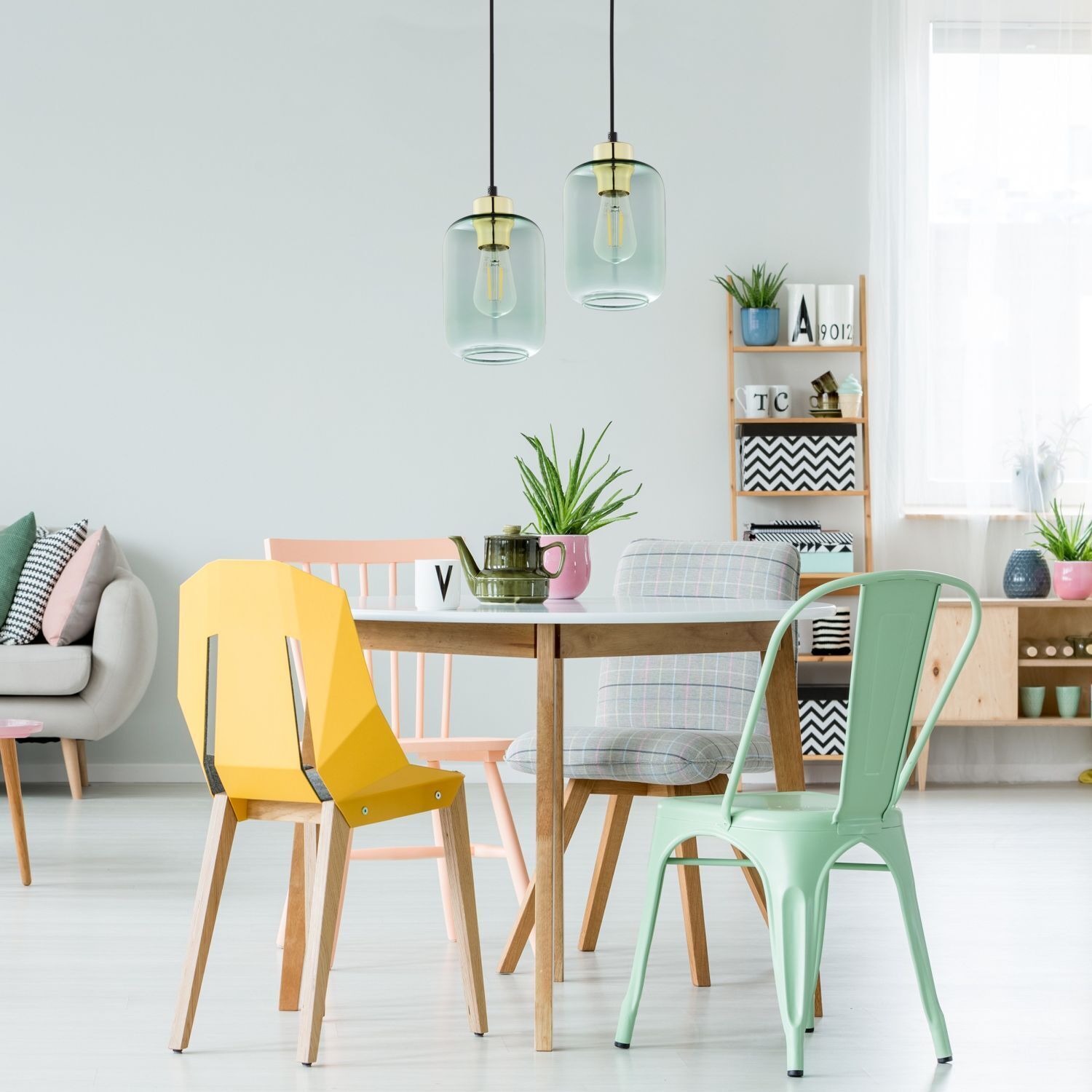 Lampe à suspendre Vert Ø 14 cm E27 élégant
