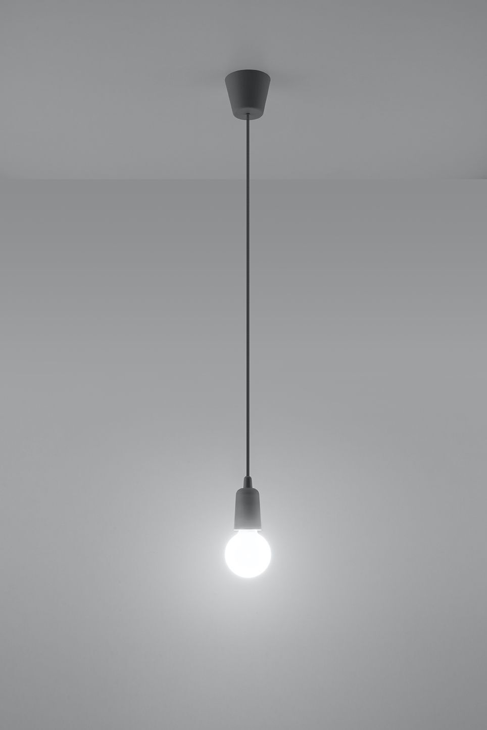 Lampe à suspendre rétro Gris réglable jusqu'à 90cm pour E27