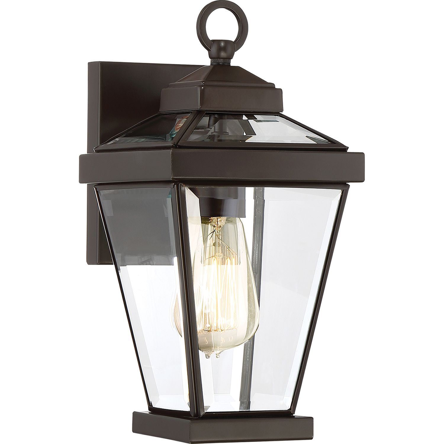 Lampe d'extérieur Mur IP44 Rustique Métal Verre en Bronze E27