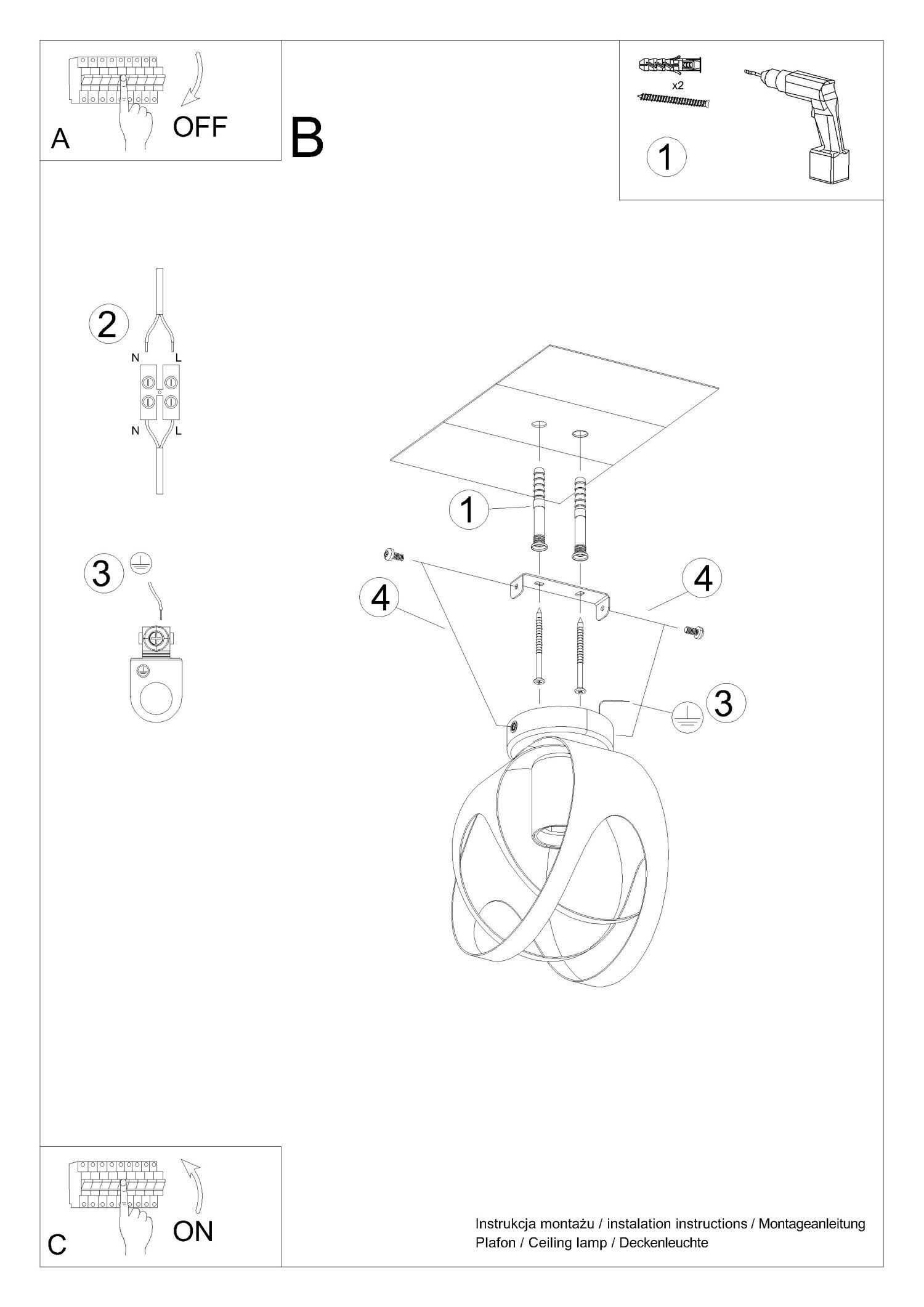 Deckenlampe rund Ø 16 cm Kugel Modern Metall E27