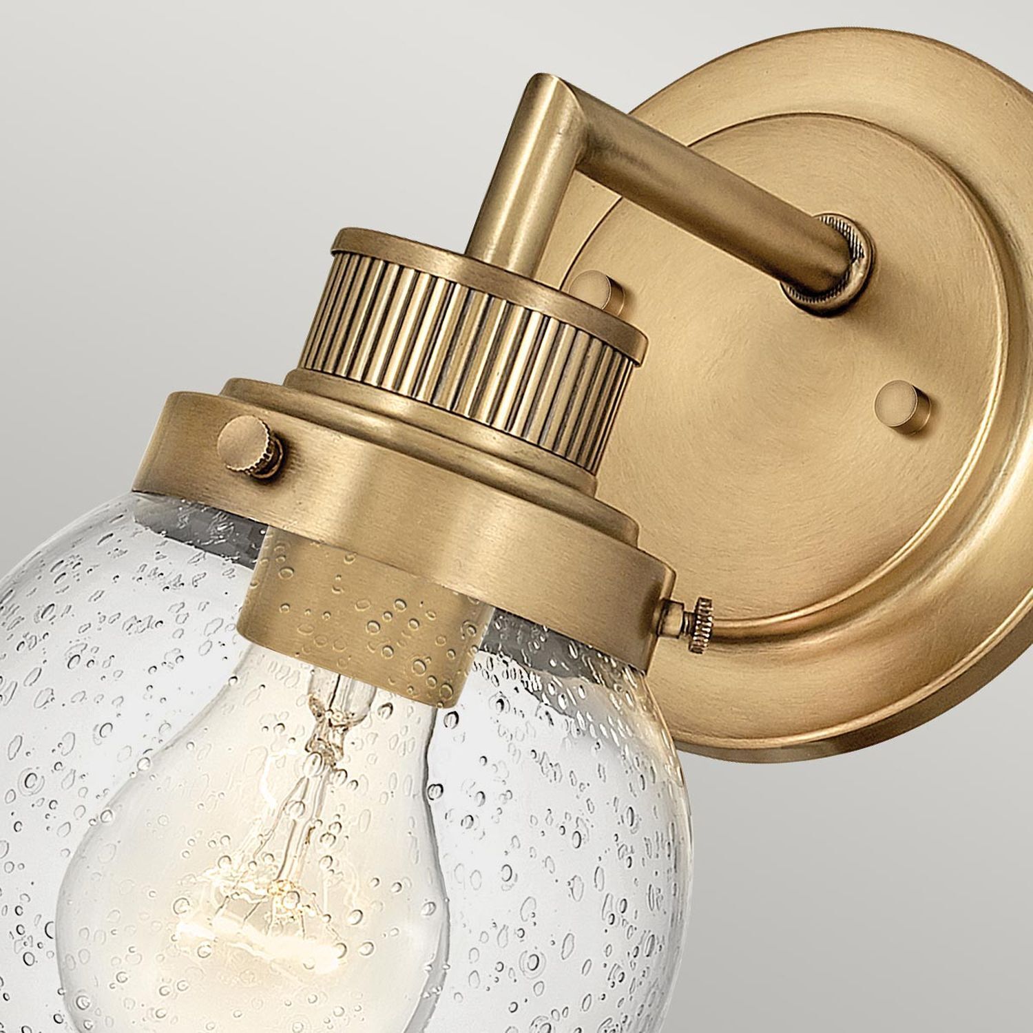 Lampe de salle de bain murale verre métal E27 IP44 hauteur 23,7 cm Abat-jour sphérique