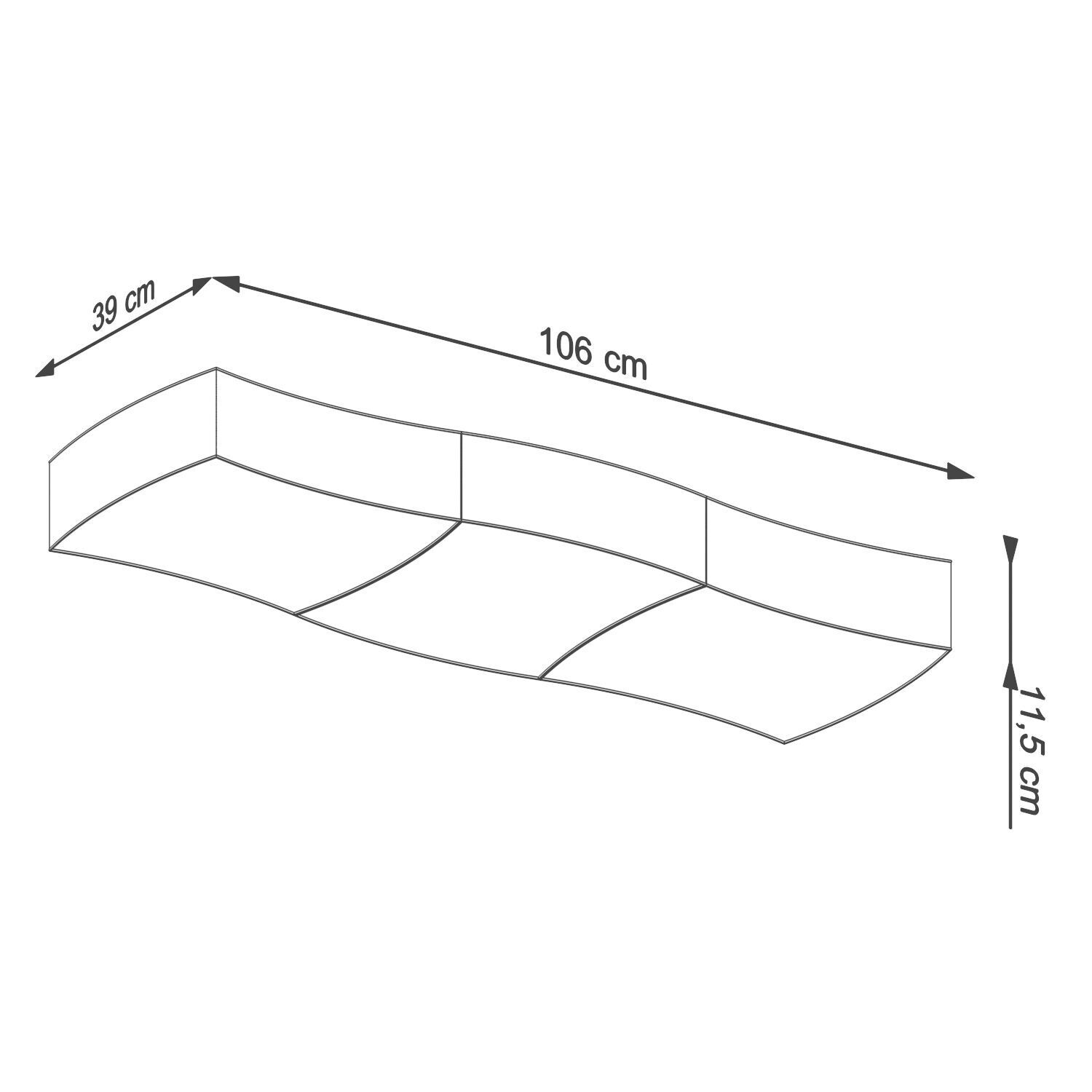 Plafonnier Moderne 106 cm de long, plat, faible éblouissement 6x E27