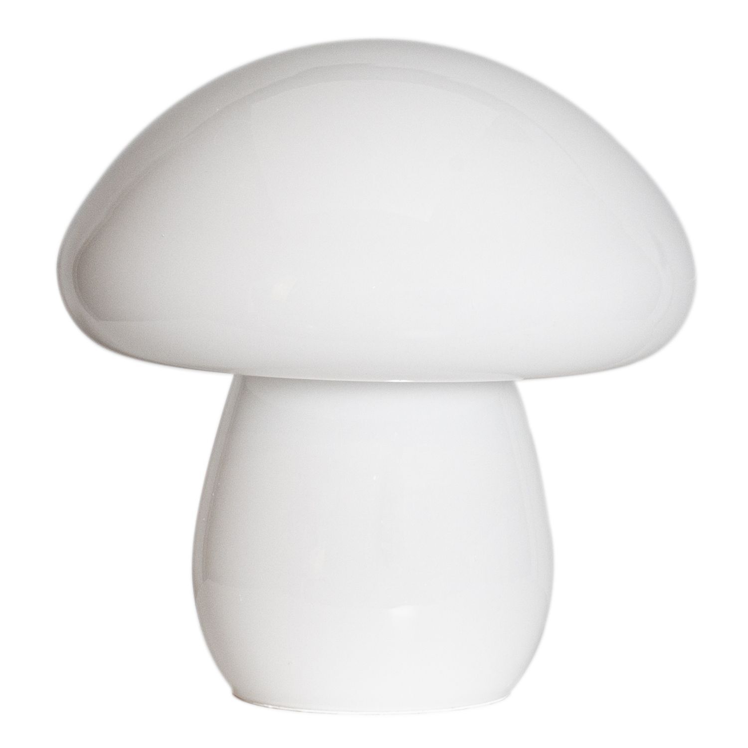 Tischleuchte Pilz Look Glas 30 cm hoch Weiß E27
