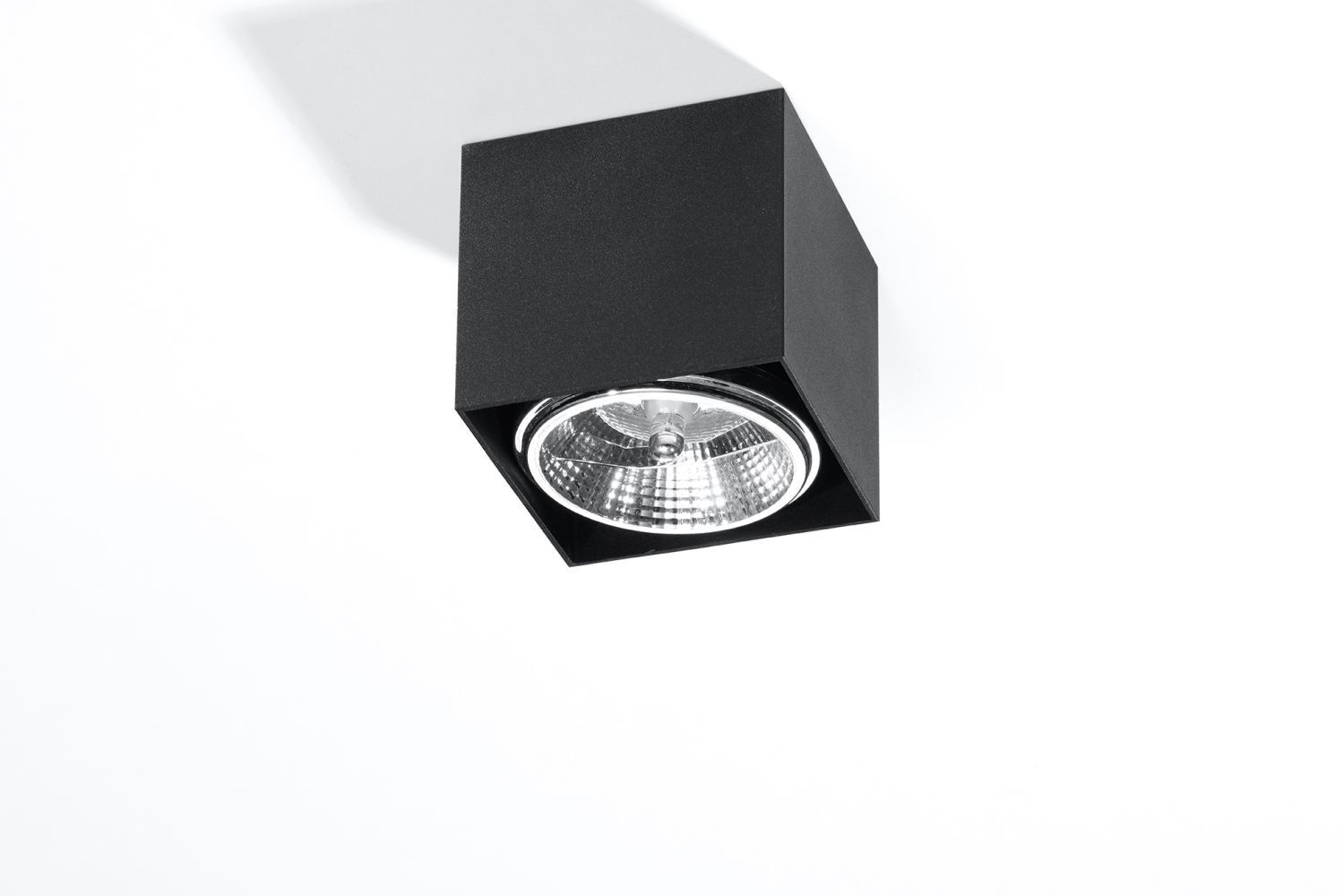 Luminaire apparent noir aluminium carré Moderne