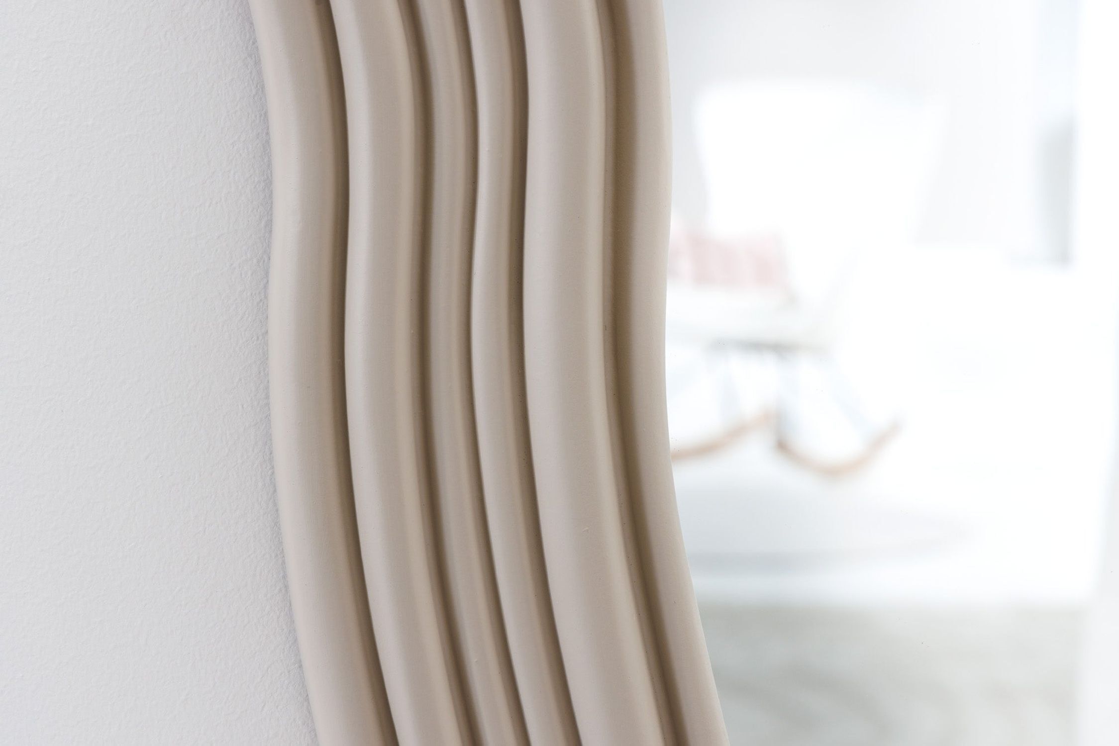 Miroir mural Moderne Greige H : 100 cm design asymétrique Dekoration für Zuhause, Leinen