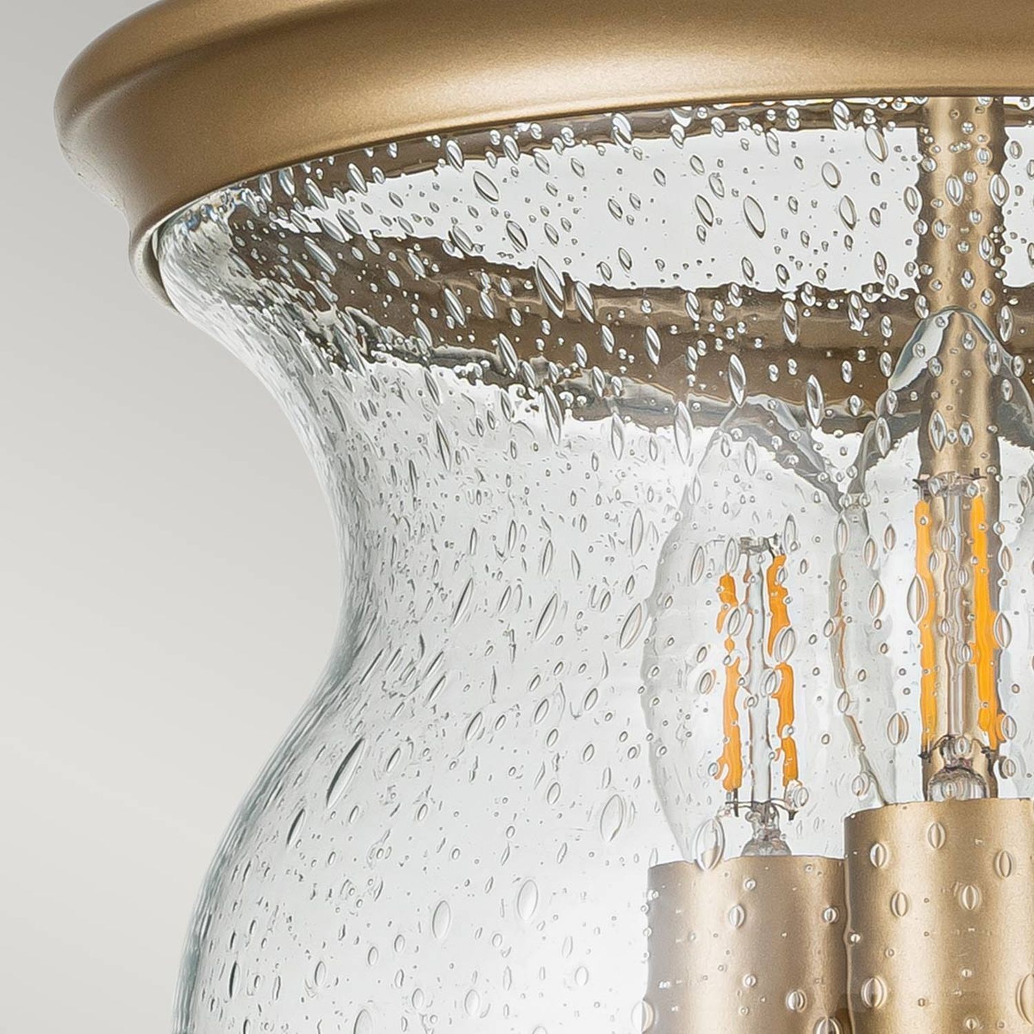 Deckenlampe Glasschirm D: 25,4 cm in Messing höhenverstellbar Glühbirnen, Lampenfassung, Glaslampenkörper, Spritzwasser, E27-Lampe