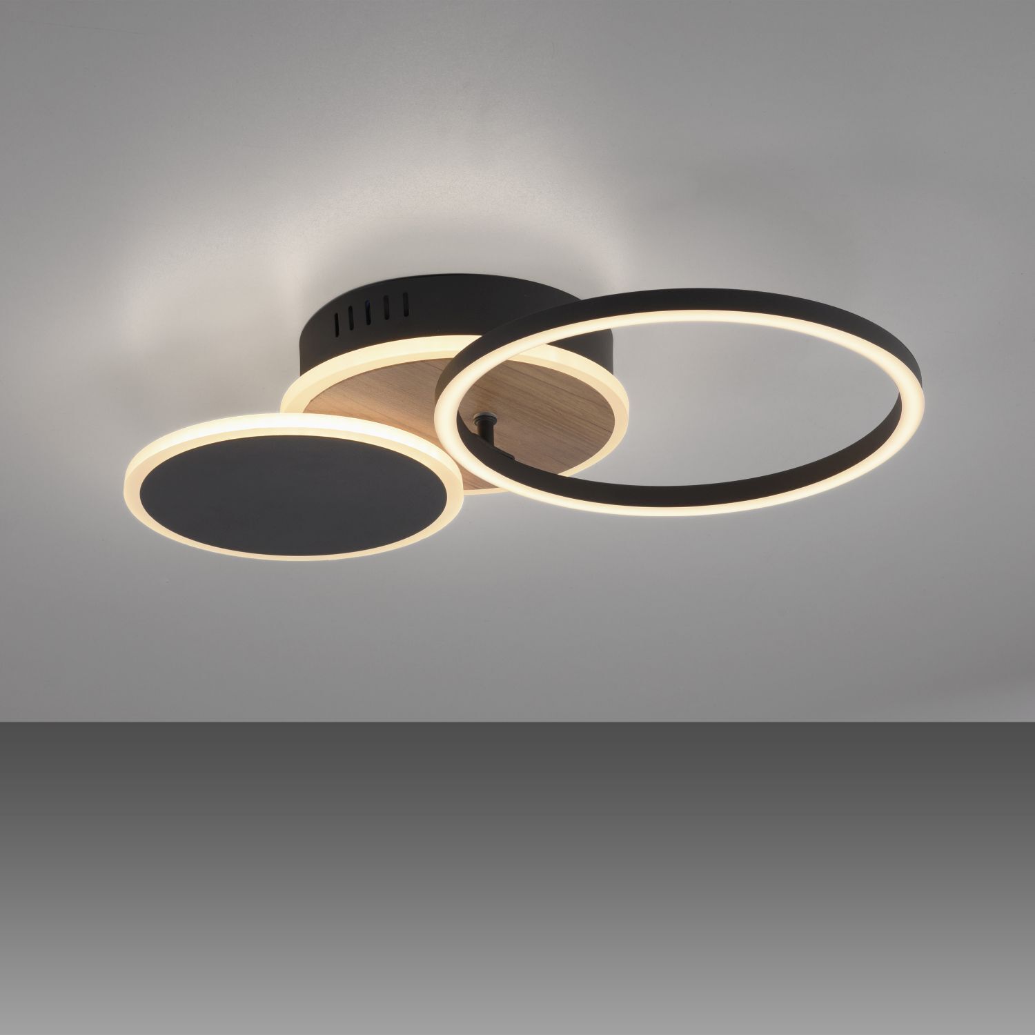 Lampe de plafonnier LED noir nature blanc chaud 26 W ajustable Deckenleuchte, Leuchte