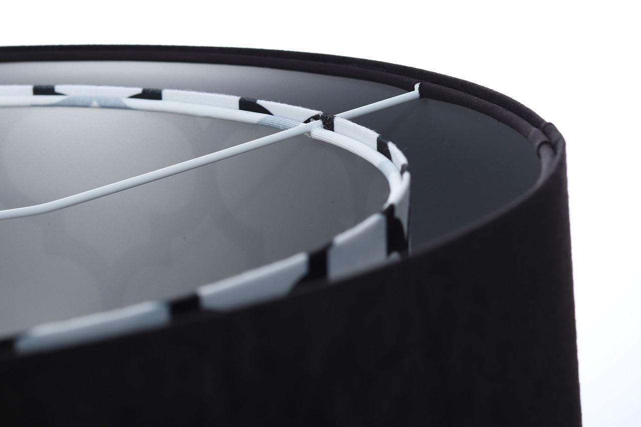 Suspension ronde D : 50 cm Tissu aspect velours noir blanc Lampe, Lampenschirm, Auto, Transport, Fahrzeug