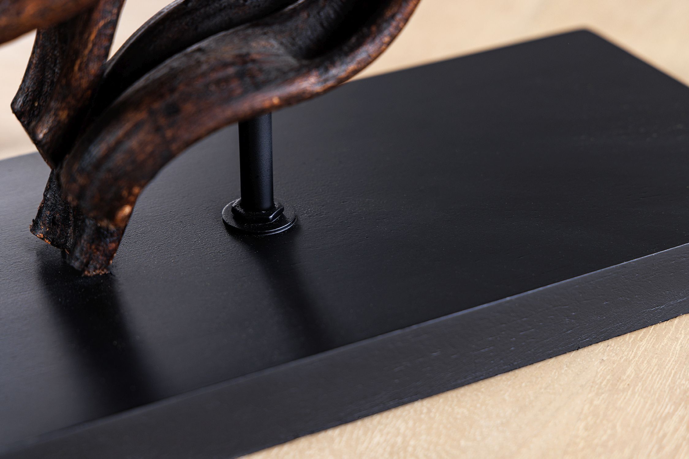 Lampe de table bois tissu caoutchouc 57 cm E27 anti-éblouissement Holz