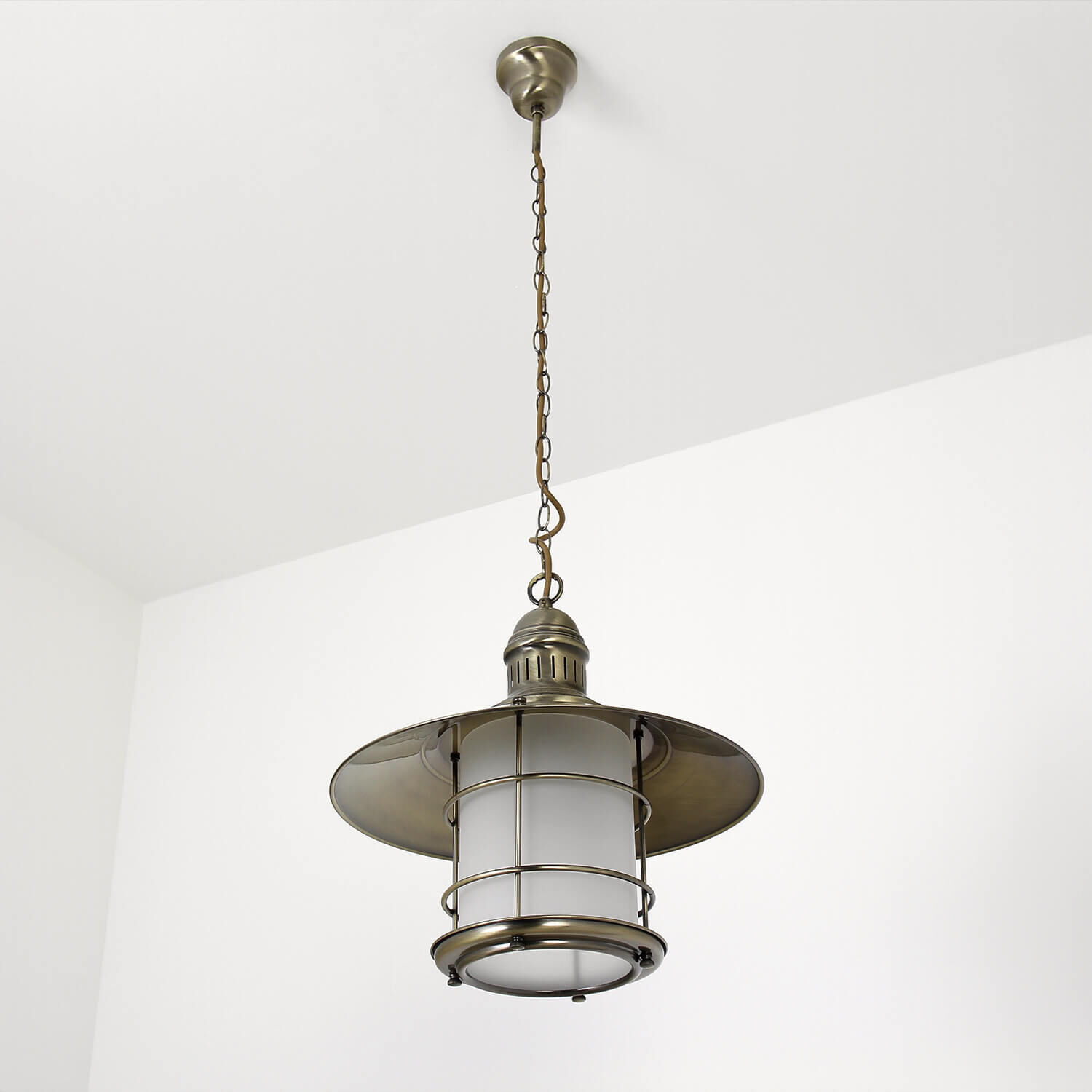 Jugendstil Hängeleuchte Sudan in Messing Optik Leuchte, Kronleuchter, Lampe