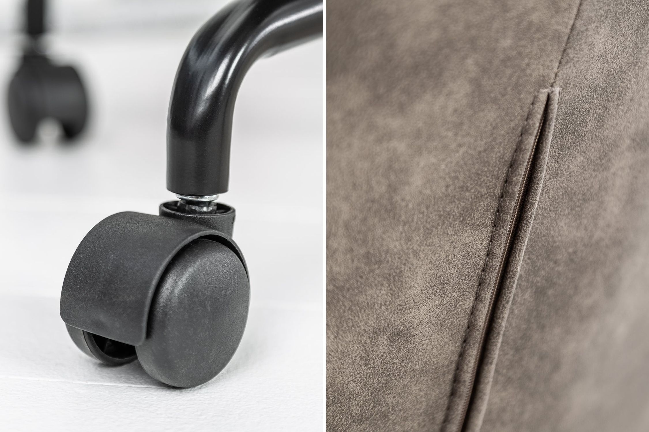 Chaise de bureau à roulettes réglable en hauteur velours taupe Maschine, Rad, Eishockey-Puck, Eislaufen, Sport