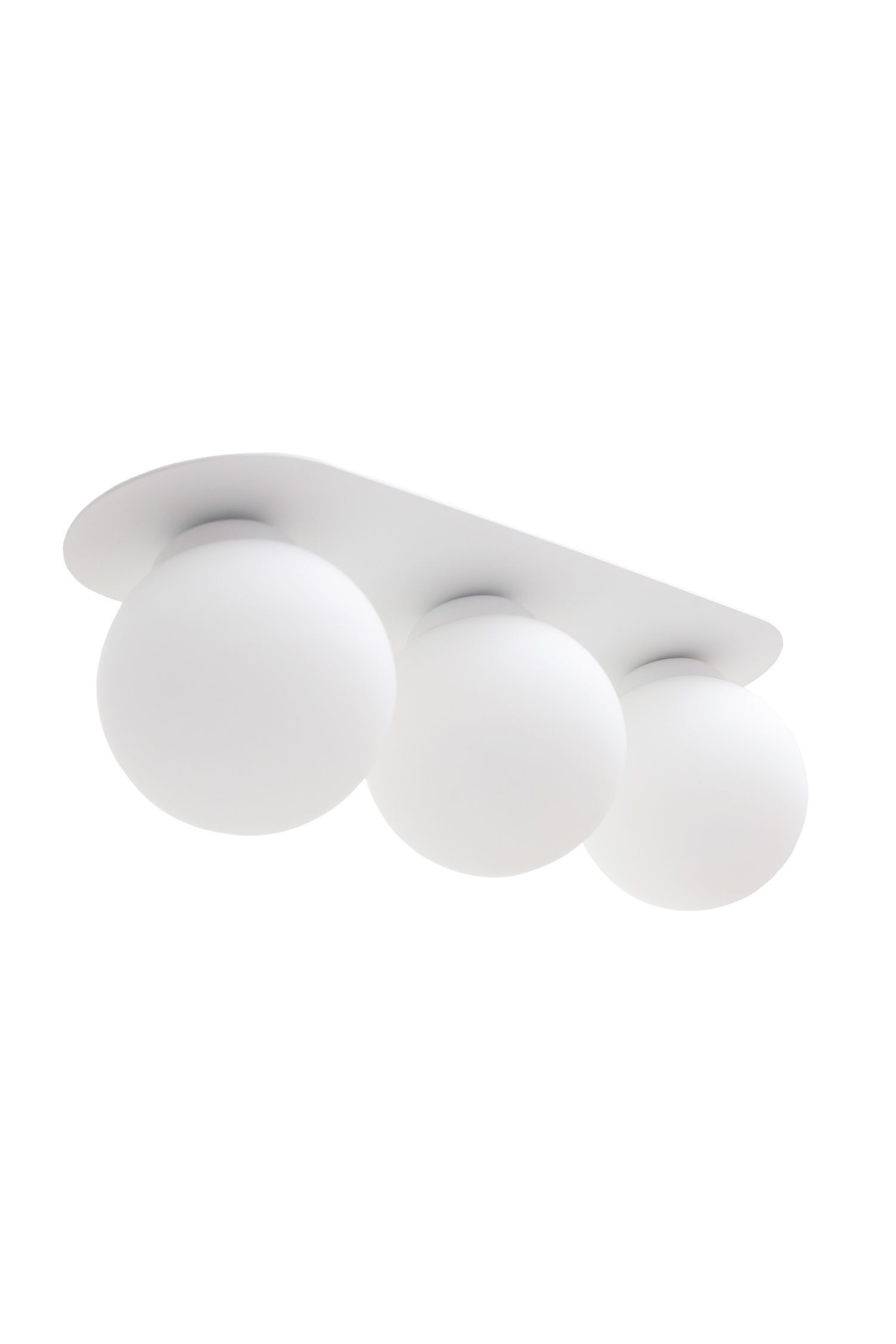 Blendarme Lampe de plafonnier Abat-jour en verre blanc E27 3-flamme