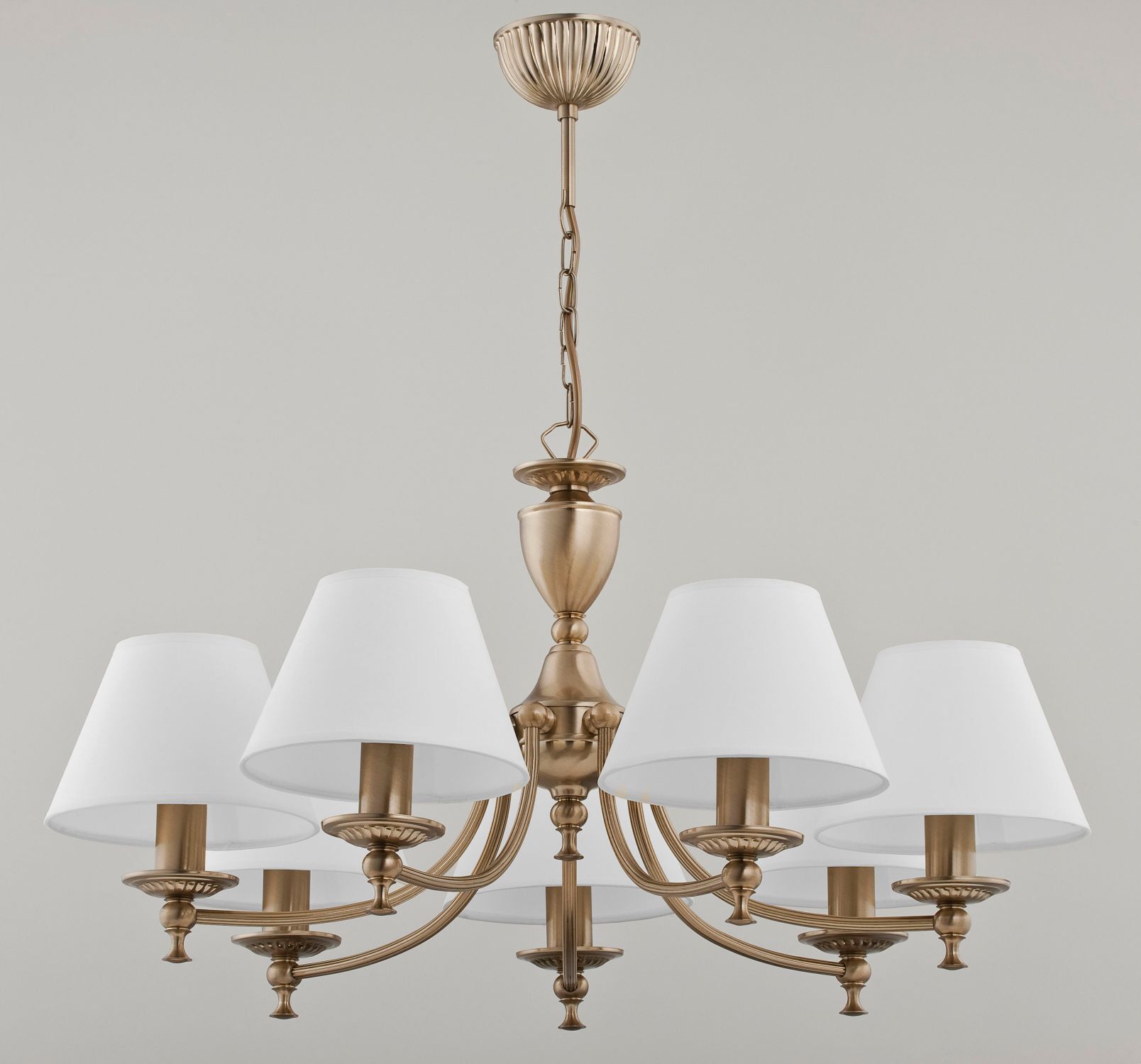 Kronleuchter, Bronze, Glanze, Hängelampe, 5-armig