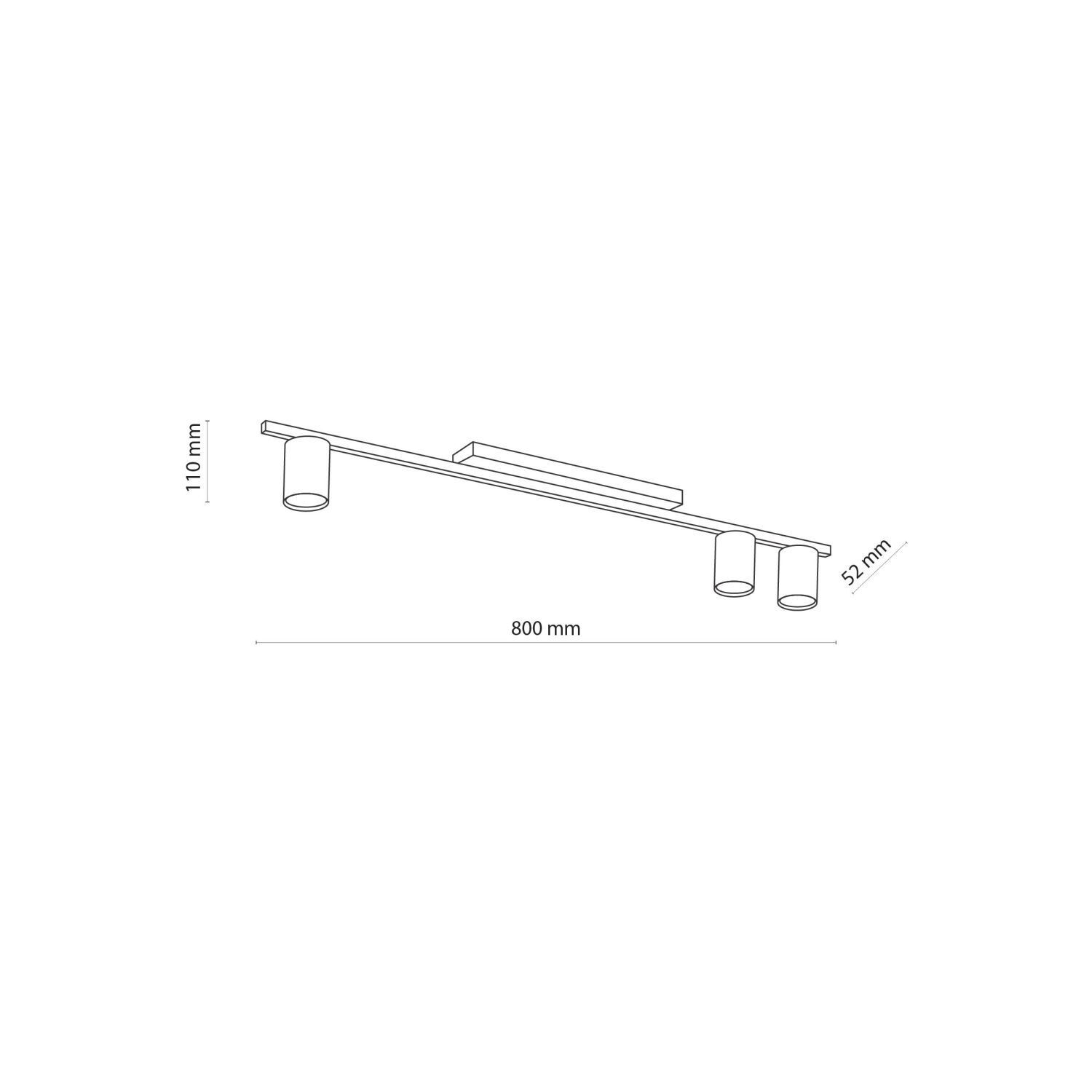 Deckenleuchte Weiß Modern lang 80 cm flach 3-flammig