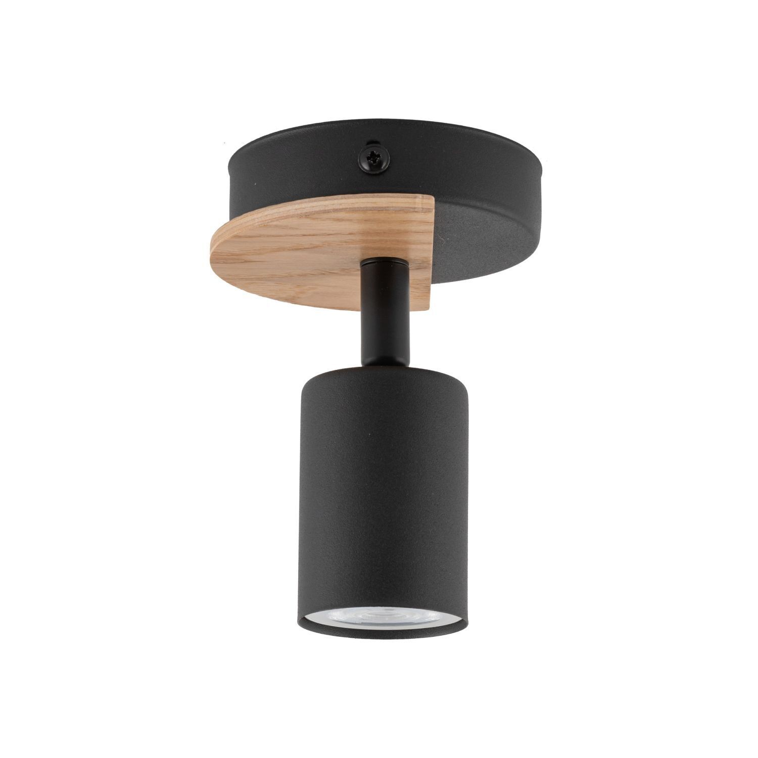 Spot métal bois orientable noir naturel GU10