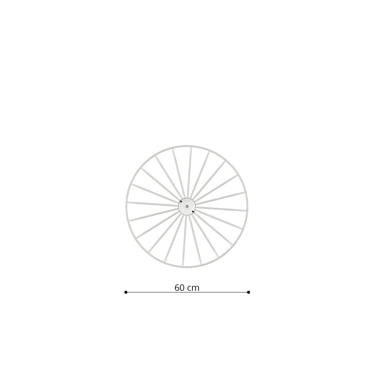 Lampe à suspendre métal Ø 60 cm rond roue fil noir E27