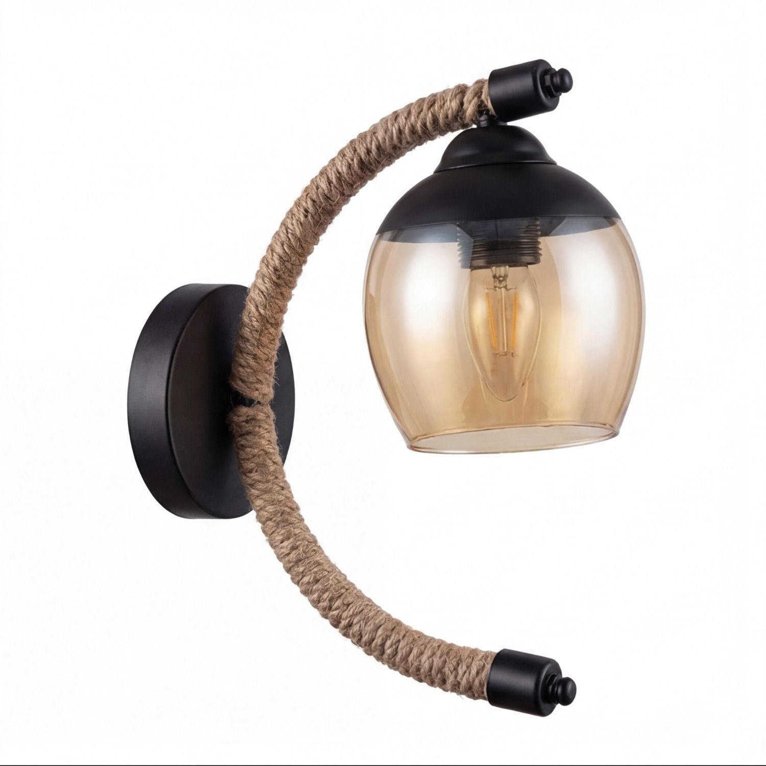 Wandlampe, Wandleuchte, Glühbirne, Rope-Lampe, Beleuchtung