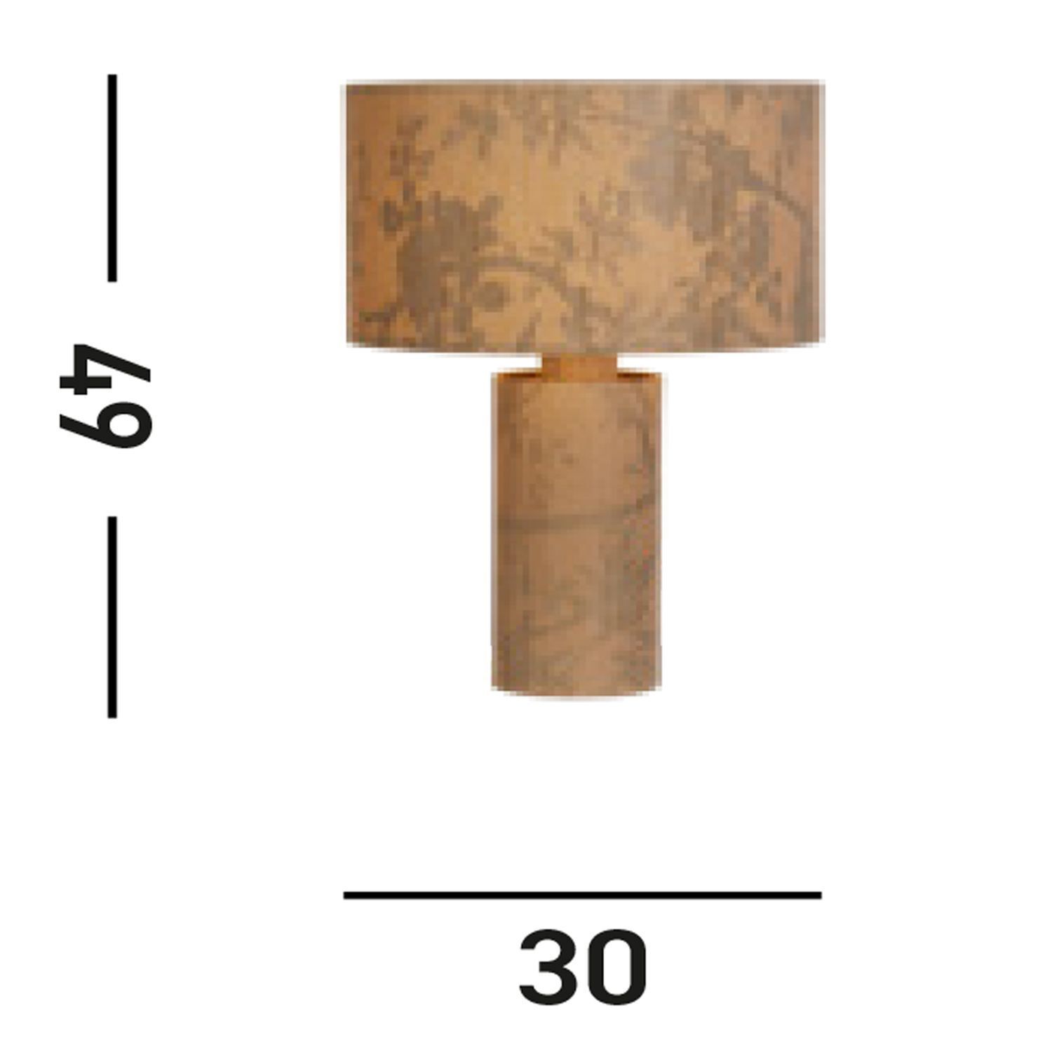 Große Tischleuchte Papier Muster H:66 cm E27 gemütlich Lampe, Tischlampe