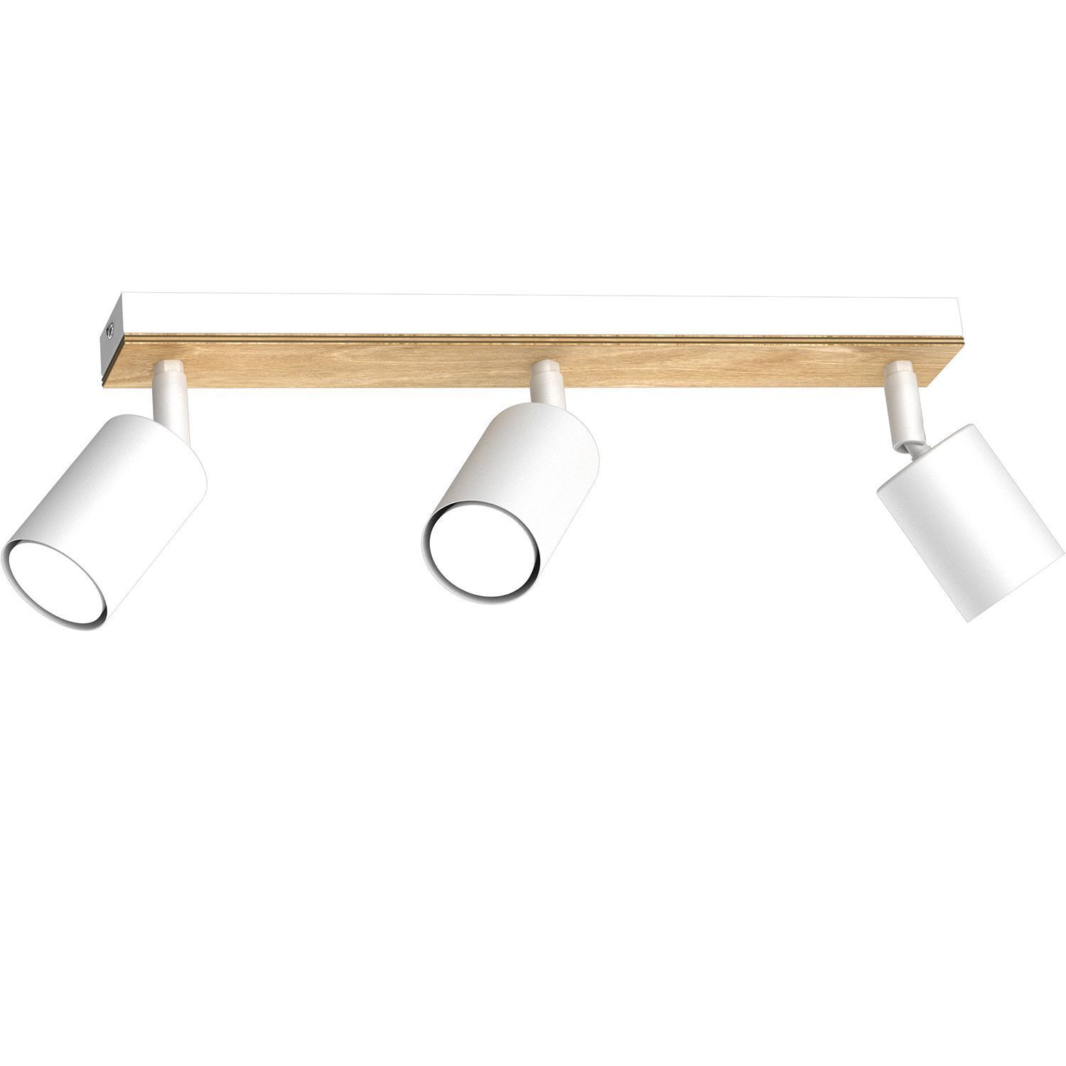 Deckenspot flexibel Holz Metall Weiß Natur 3-flmg GU10 Beleuchtung, Lampe