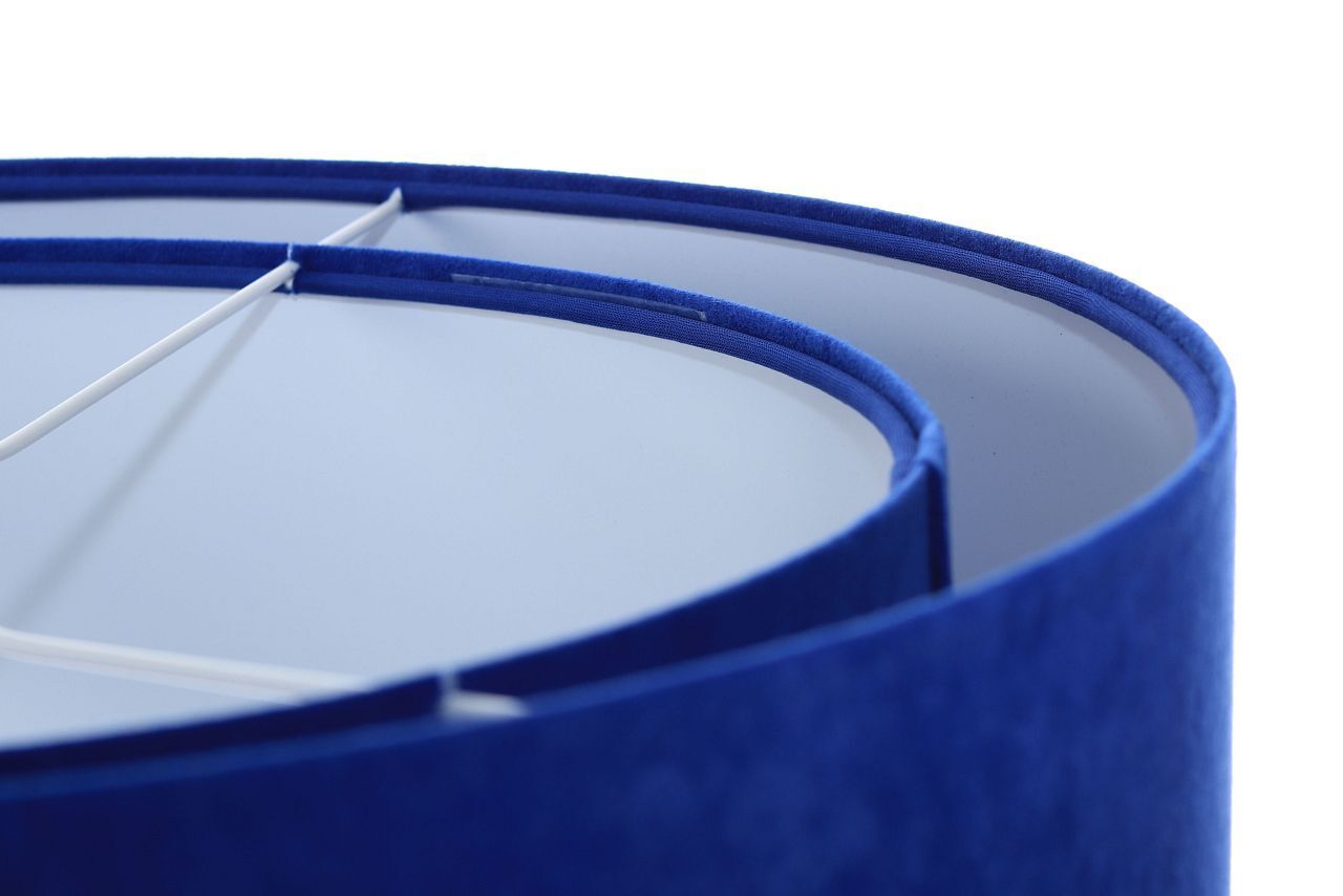 Lampe à suspendre ronde Ø 50 cm E27 Blanc Bleu cobalt rond