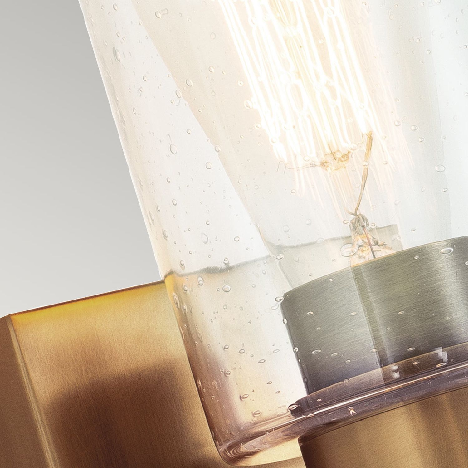 Kleine Wandlampe Metall Regenglas 27,1 cm hoch in Messing