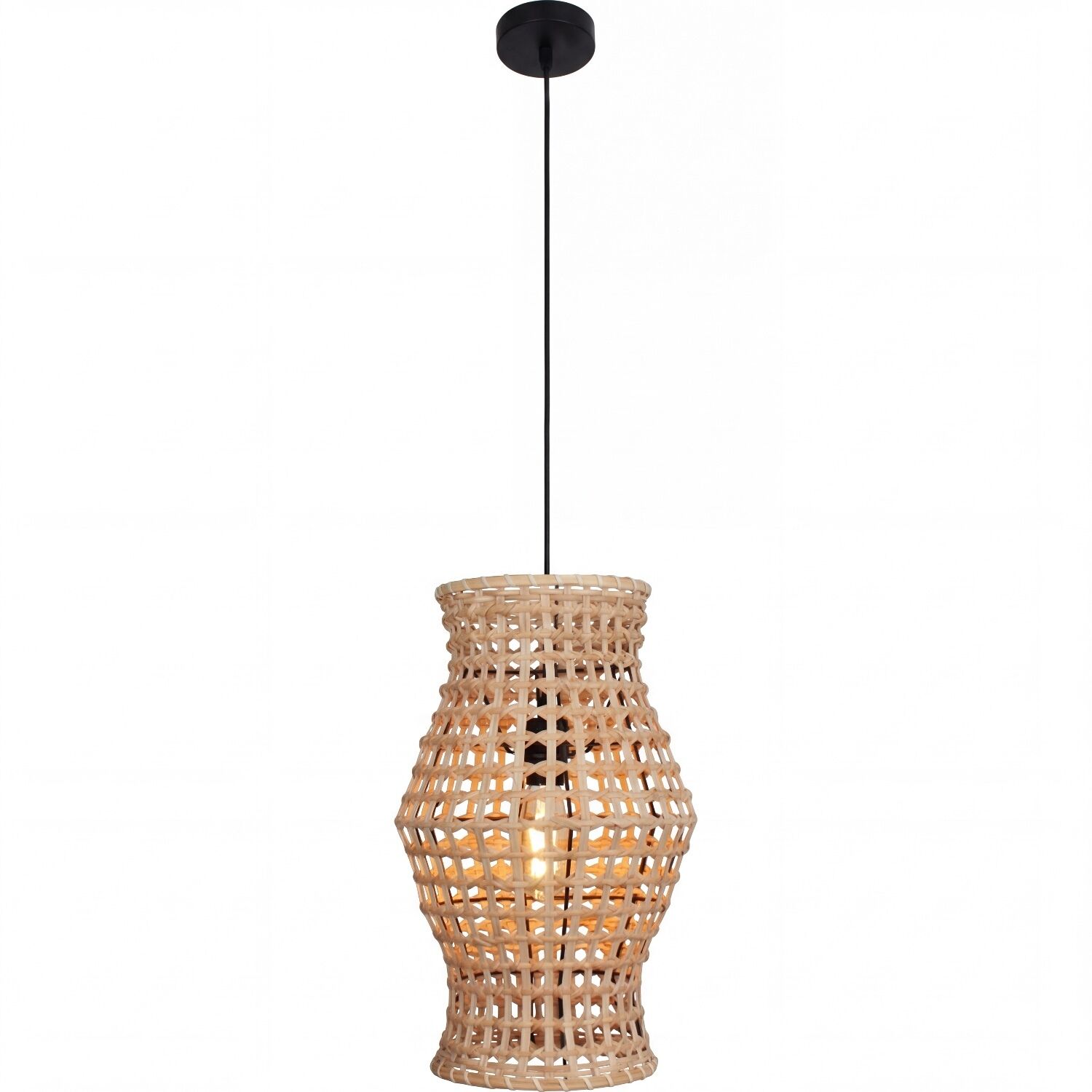 Hängeleuchte, Korblampe, Rattan, Geflochten, Wildeinfluss