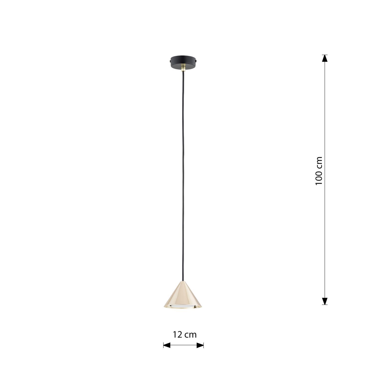 Pendelleuchte Schwarz Gold GX53 Ø 12 cm schmal MIRA Lampe