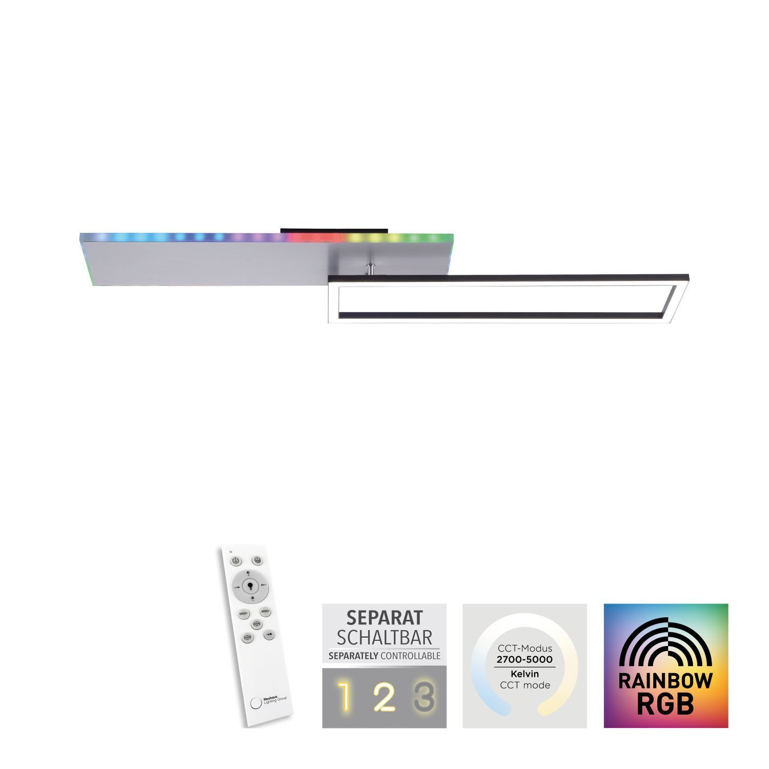 LED Deckenleuchte mit Fernbedienung dimmbar Rainbow RGB