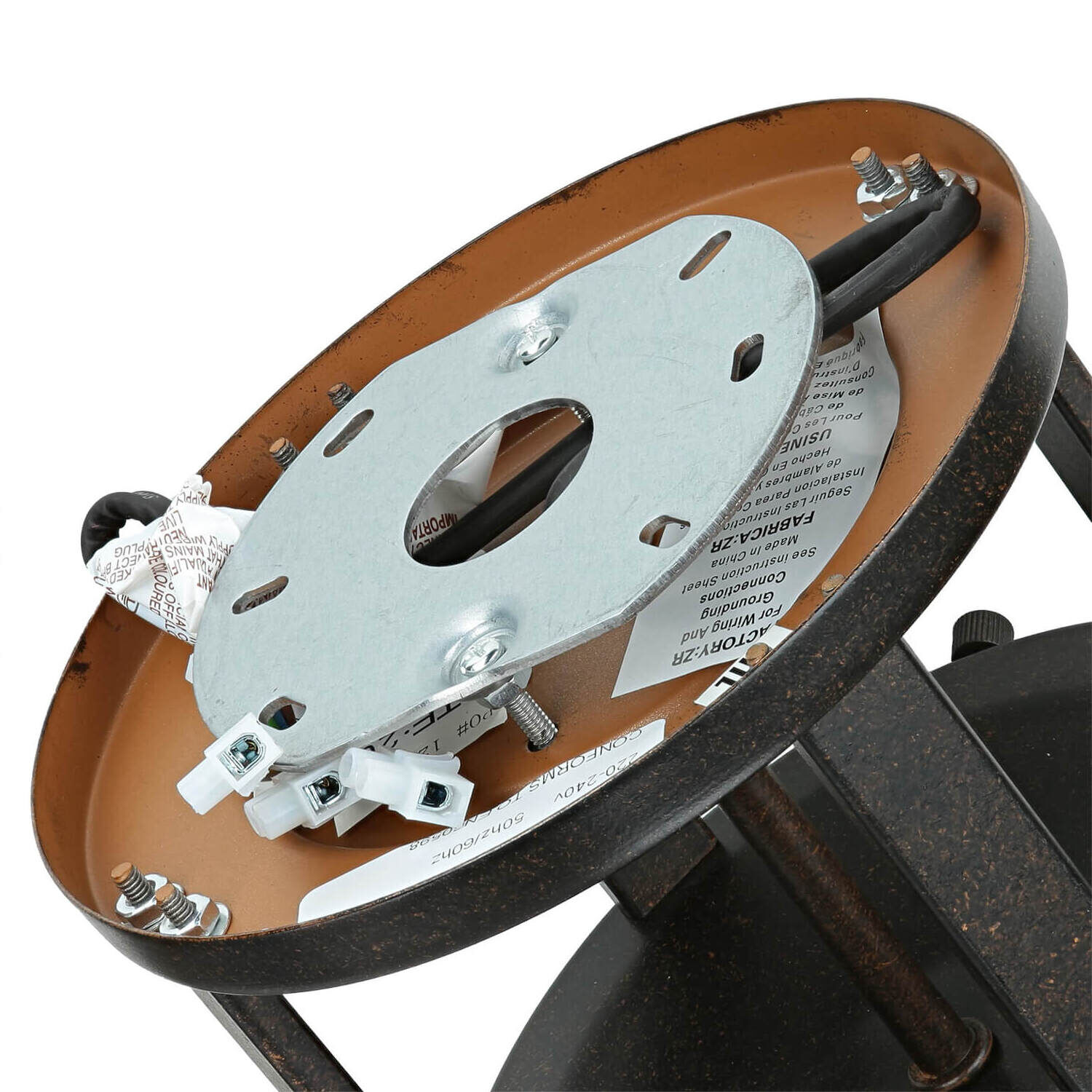 Deckenleuchte SHOJI Creme Ø34cm Wohnzimmer Lampe Maschine, Schraube