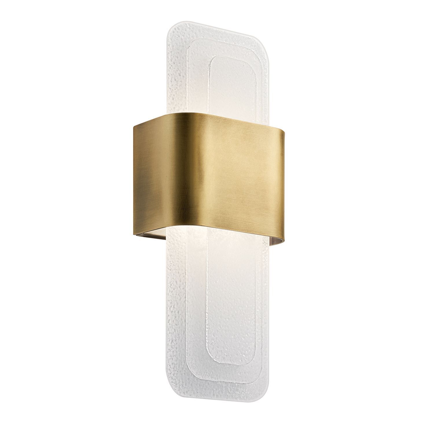 LED Wandlampe Metall Glas H: 43,2 cm in Messing Weiß