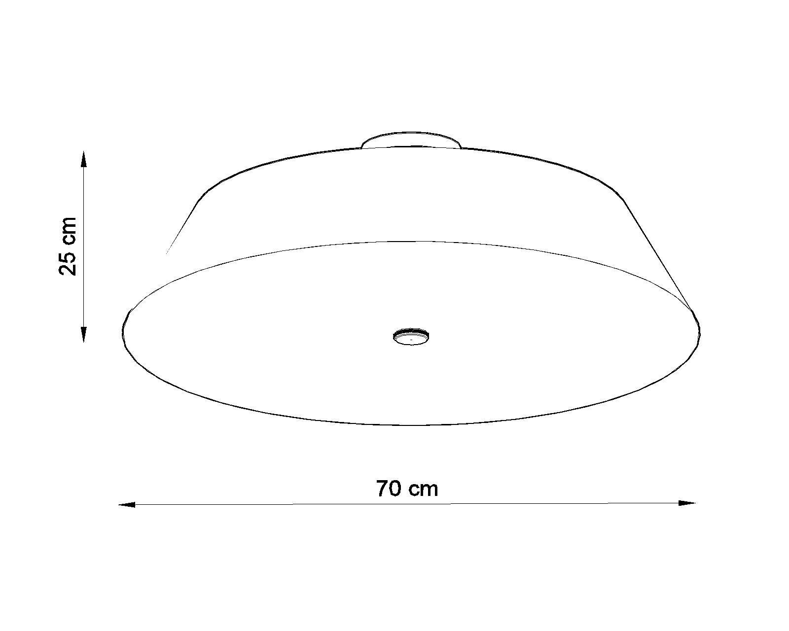 Plafonnier Blanc Tissu Verre rond Ø 70 cm faible éblouissement