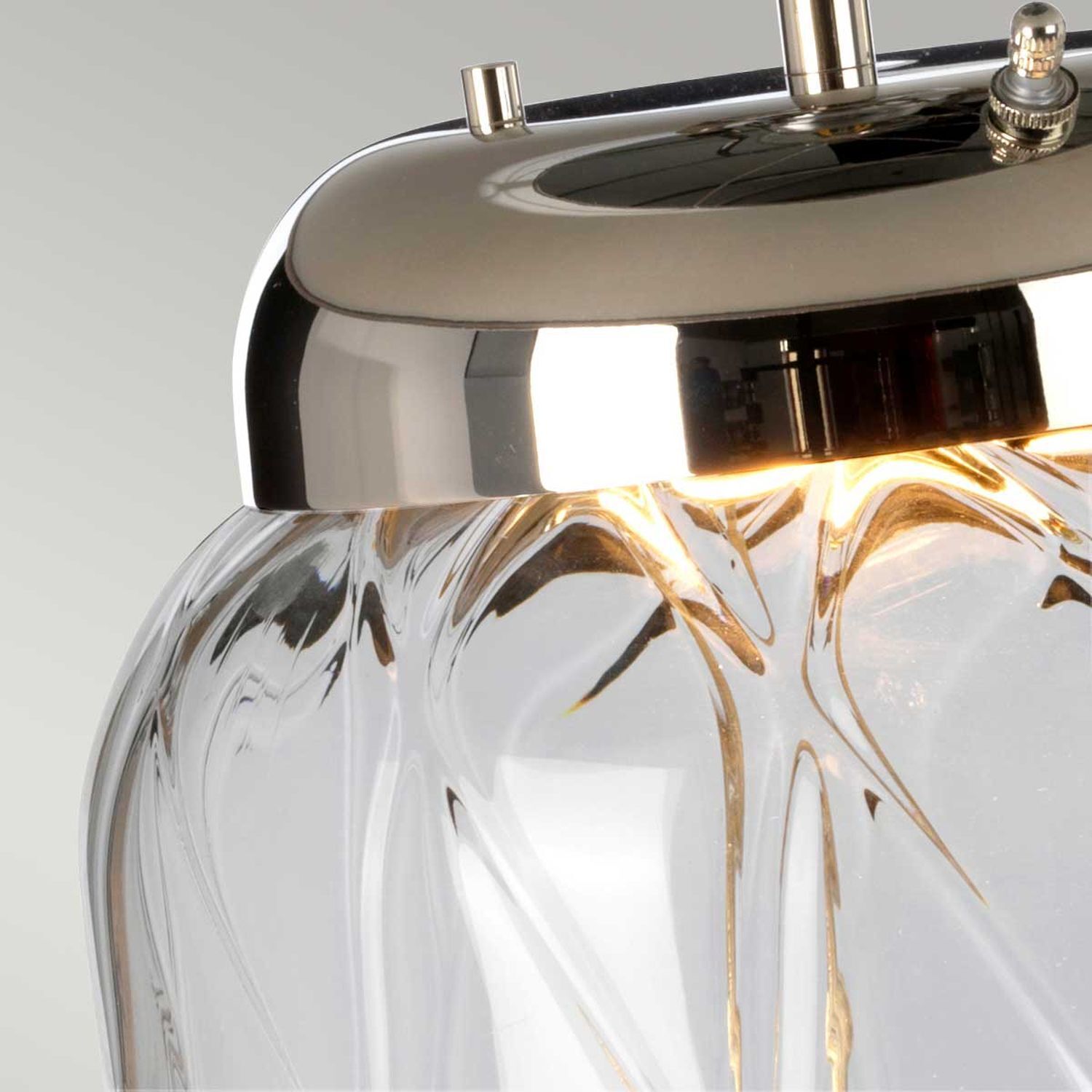 Tischlampe Glas Stoff 67,5 cm beleuchteter Sockel