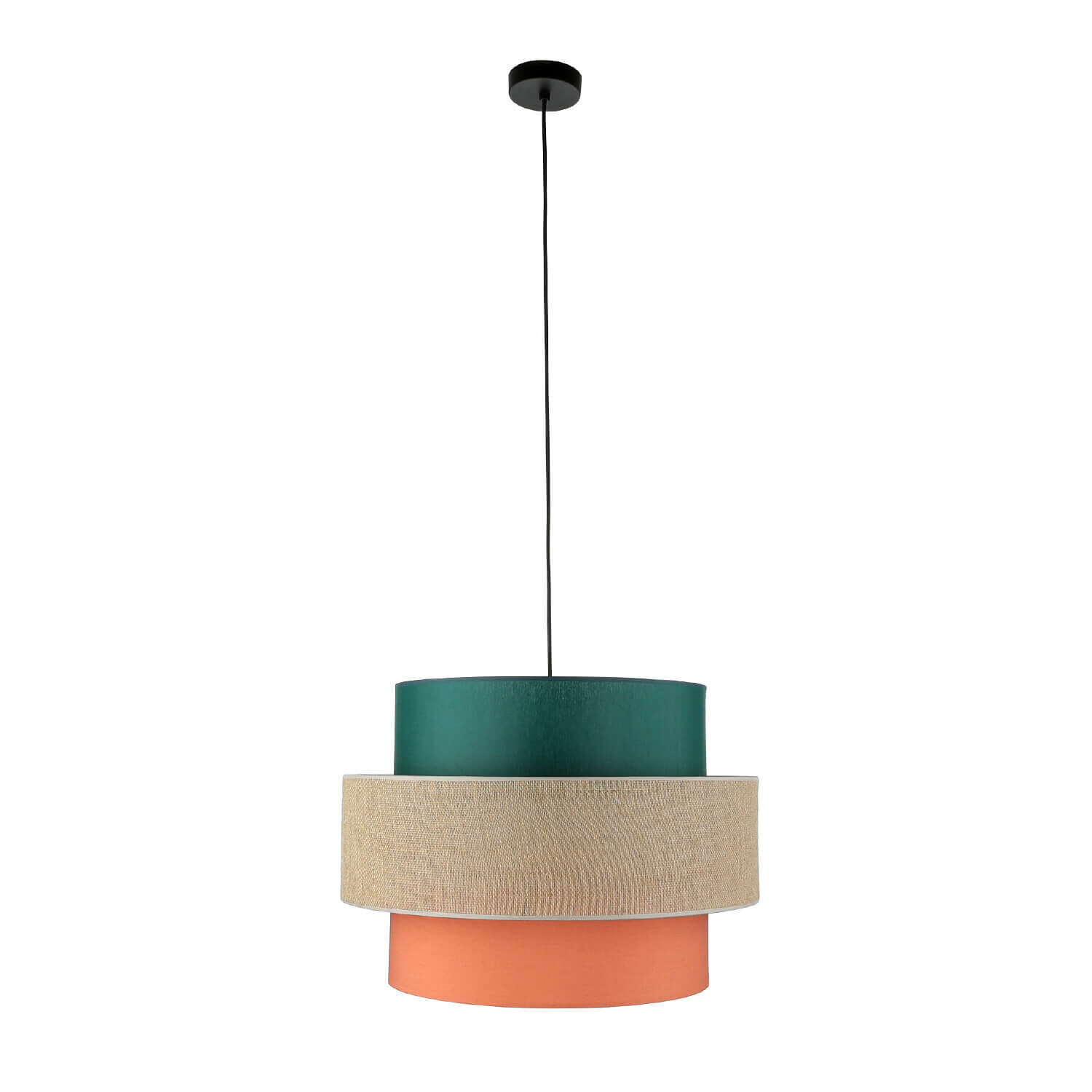 Suspension ronde Ø 50 cm H : max. 160 cm Tissu Jute Coloré E27 Lampe, Klebeband