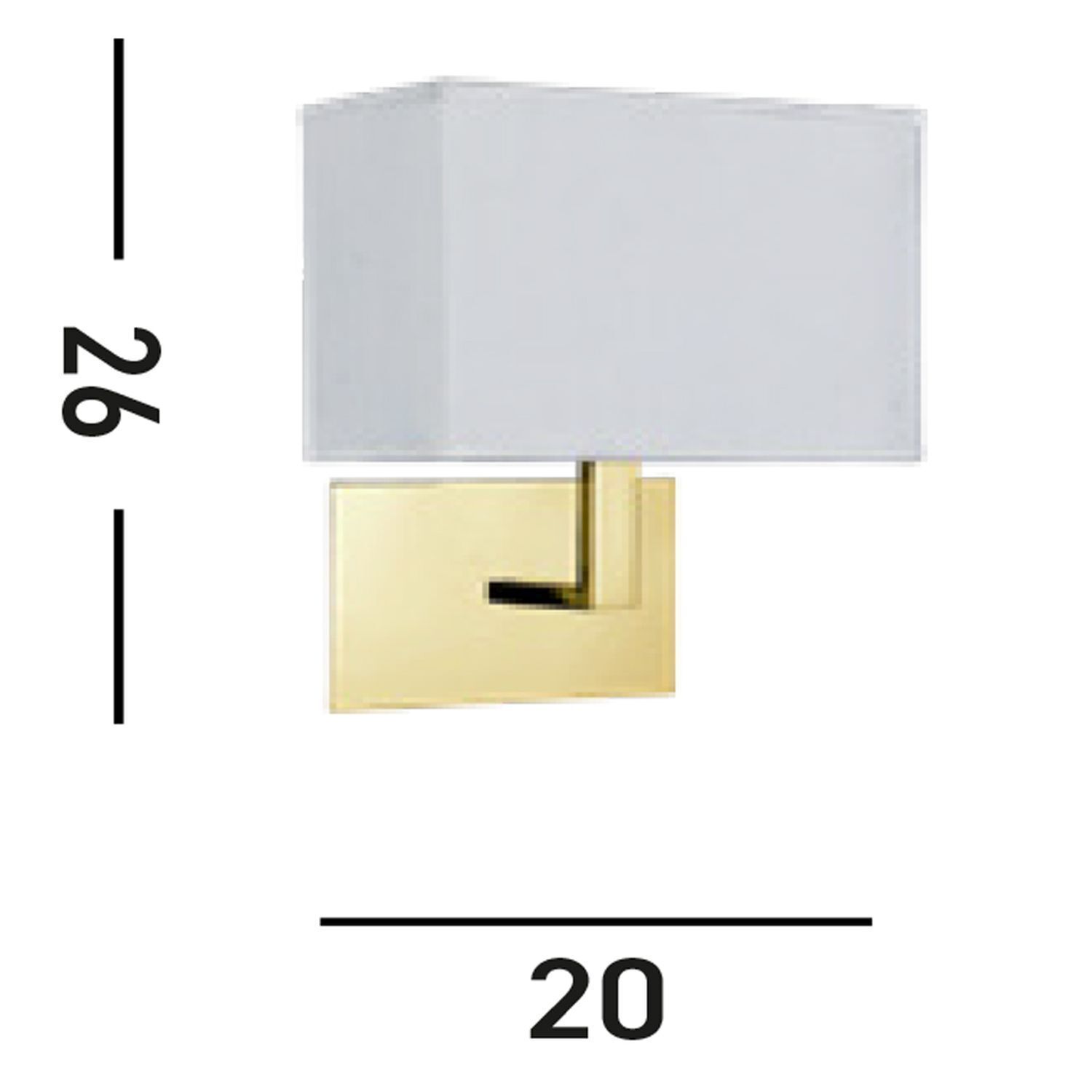 Wandleuchte Stoff Metall blendarm H:26 cm mit Schalter