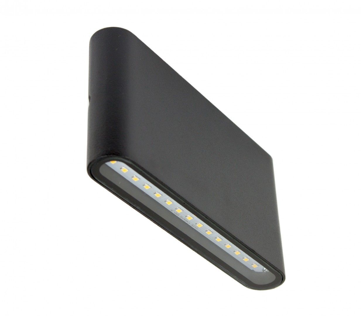 LED Außenleuchte flach Schwarz IP54 Up Down 3000K