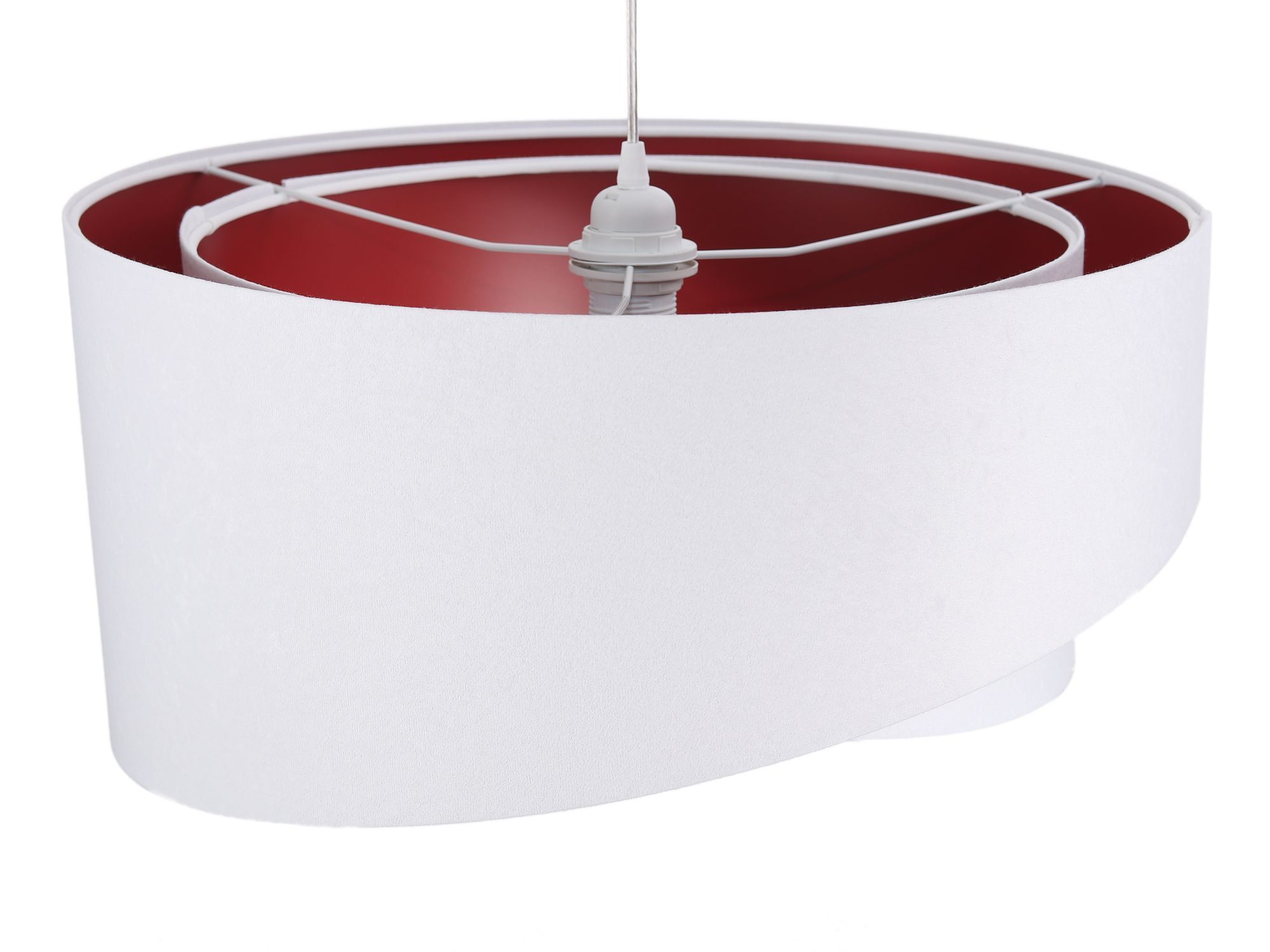 Lampe à suspendre BRANDO Blanc Rouge rond Ø50cm Table à manger