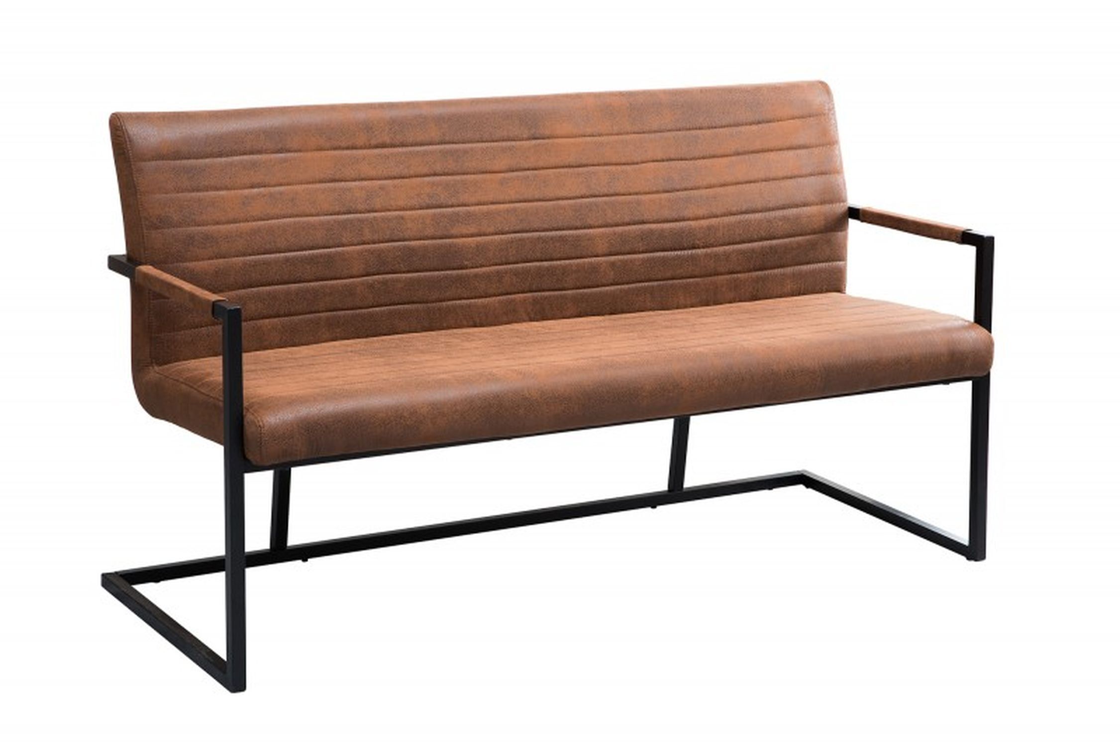 Banc microfibre fer 54 cm en brun noir