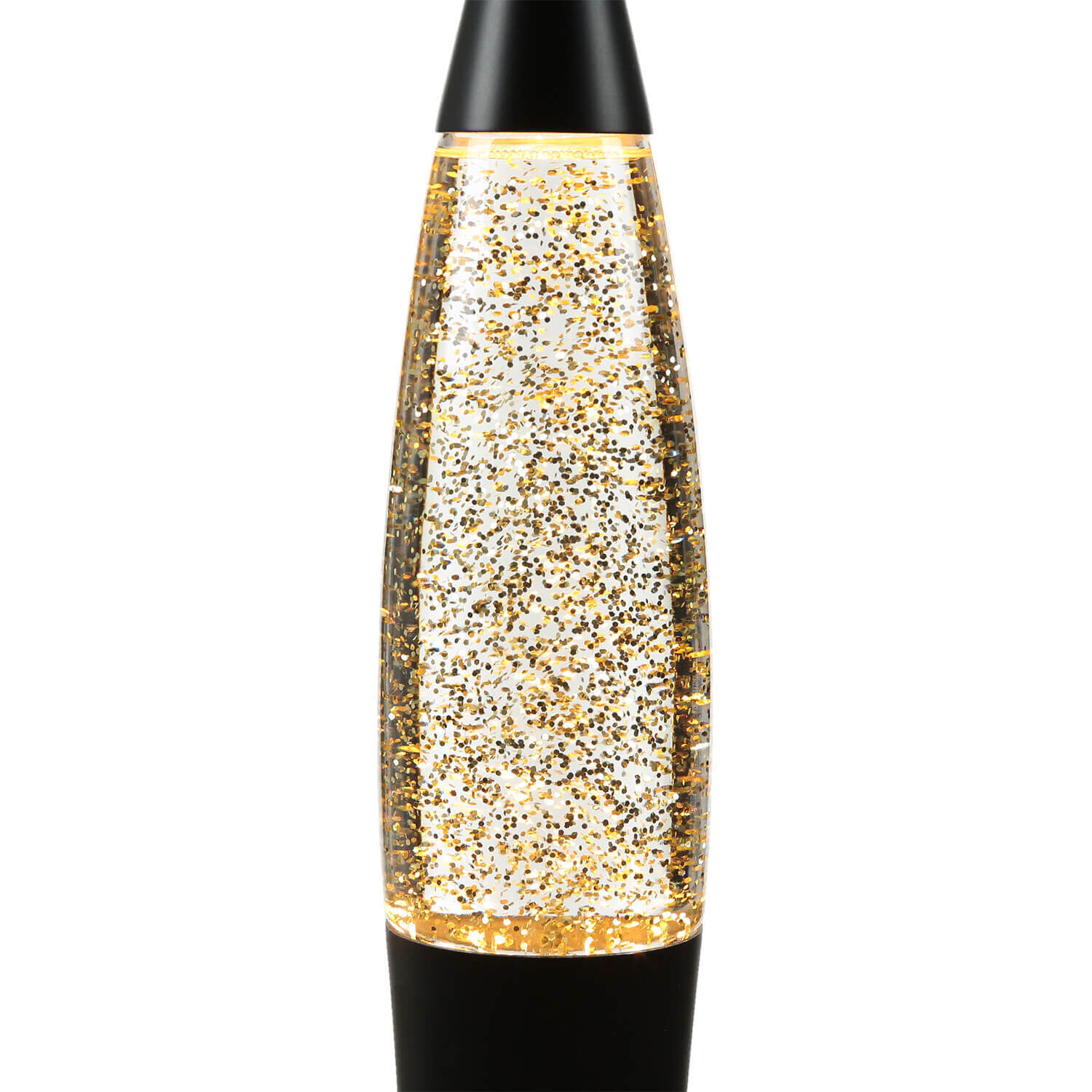 Glitter Lavalampe Schwarz Gold 36 cm Retro TIMMY Lampe