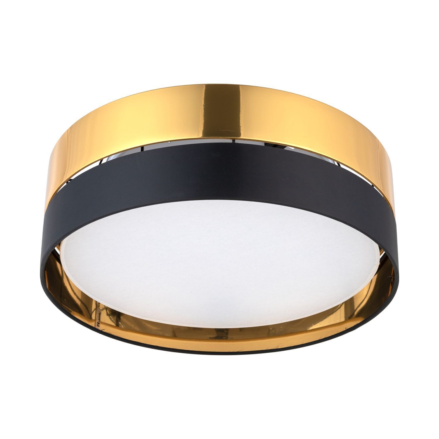 Deckenlampe Schwarz Gold blendarm 3x E27 rund Ø 45 cm Deckenleuchte, Leuchte