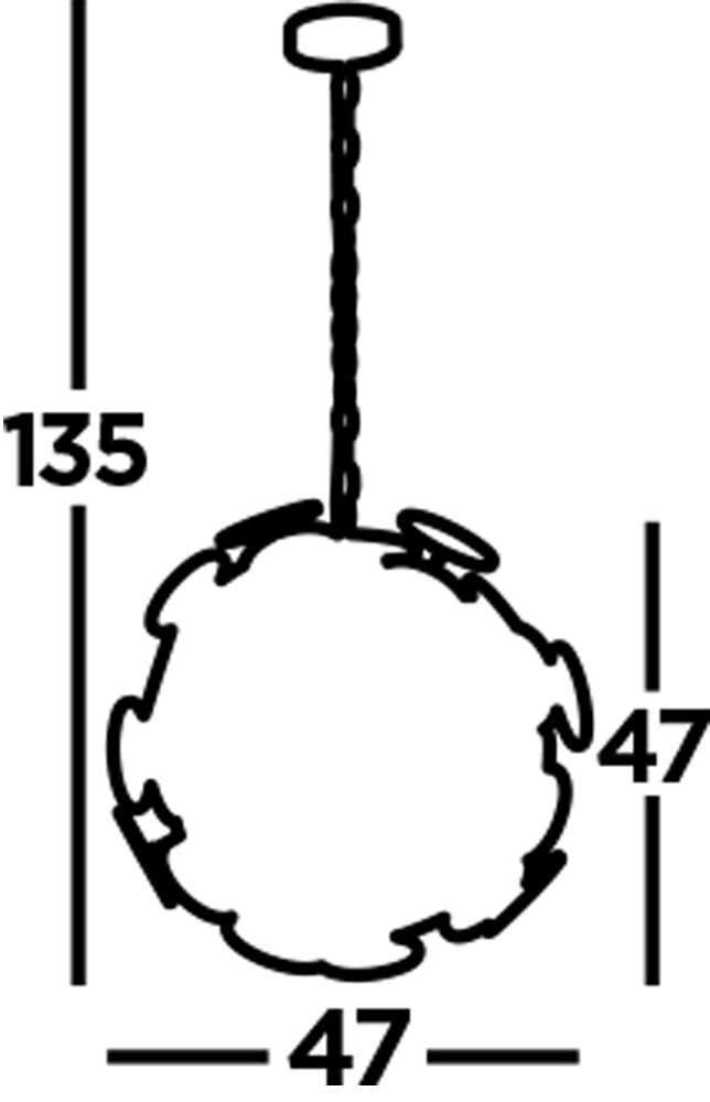 Lampe à suspendre Noir Or Ø47cm H : max. 135cm 4x E14 Métal
