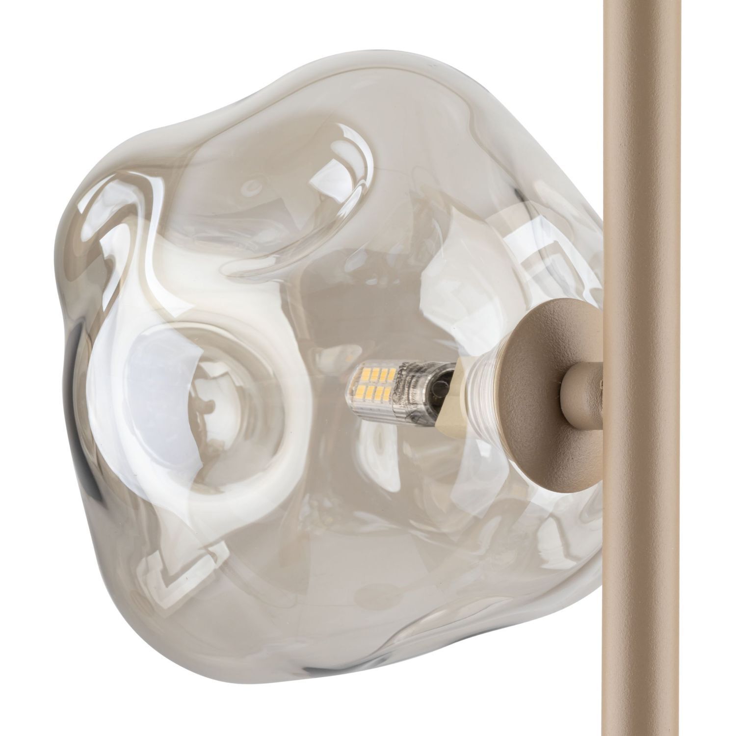 Stehleuchte modern Metall Beige 151 cm G9 3-flammig Lampe, Glaskorpus, LED, Oberflächenfarbe, Standleuchte